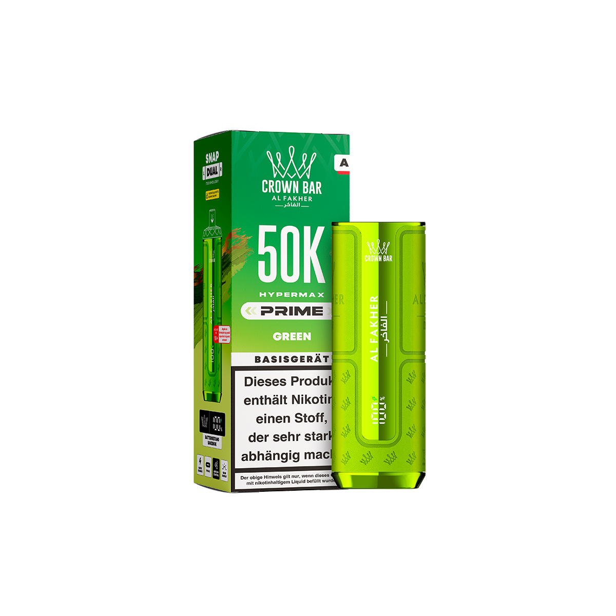 Al Fakher- Hypermax - Prime - 50K - Basisger&auml;t - Gr&uuml;n 1