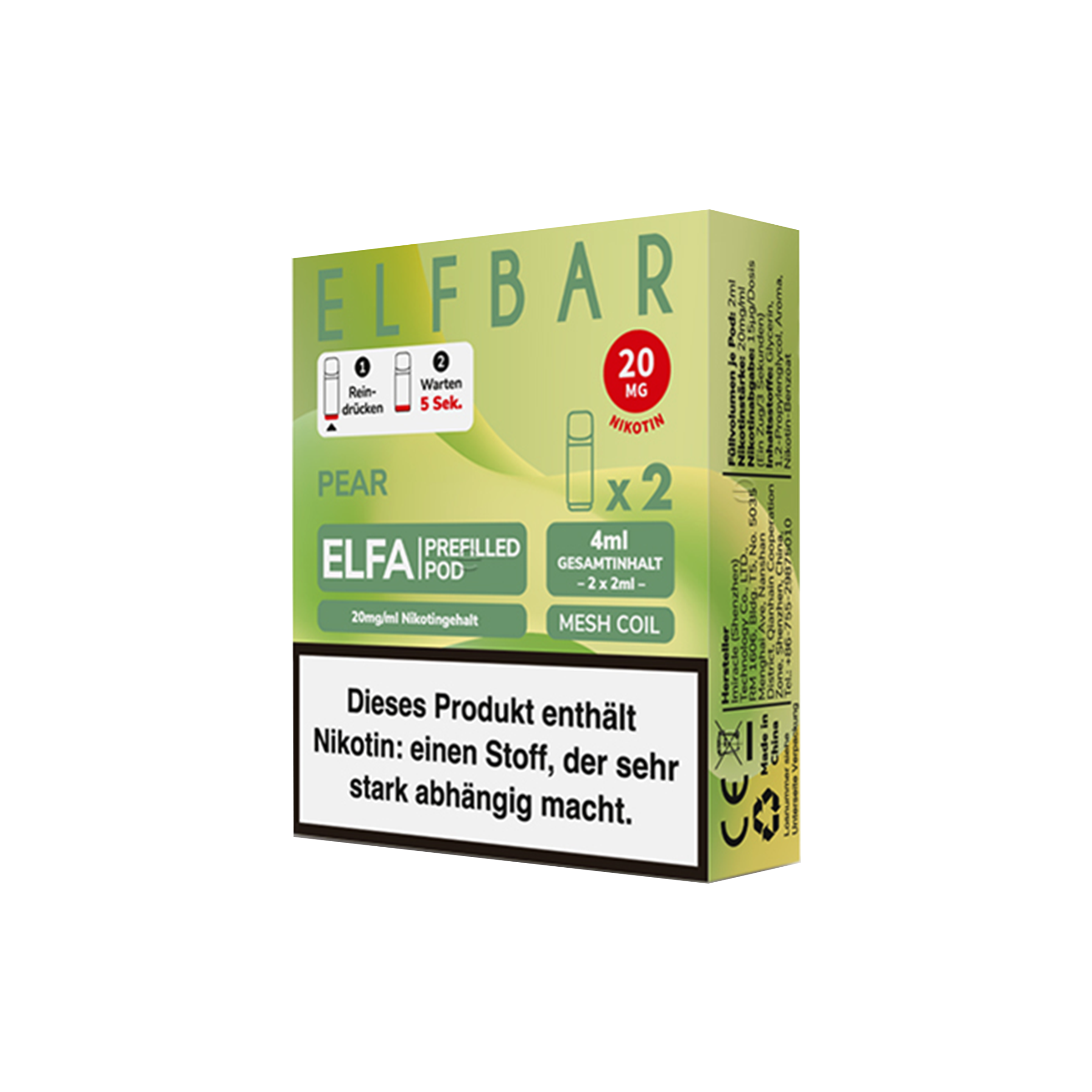 Elf Bar ELFA CP Prefilled Pod Pear | Neue Liquid Sorten1