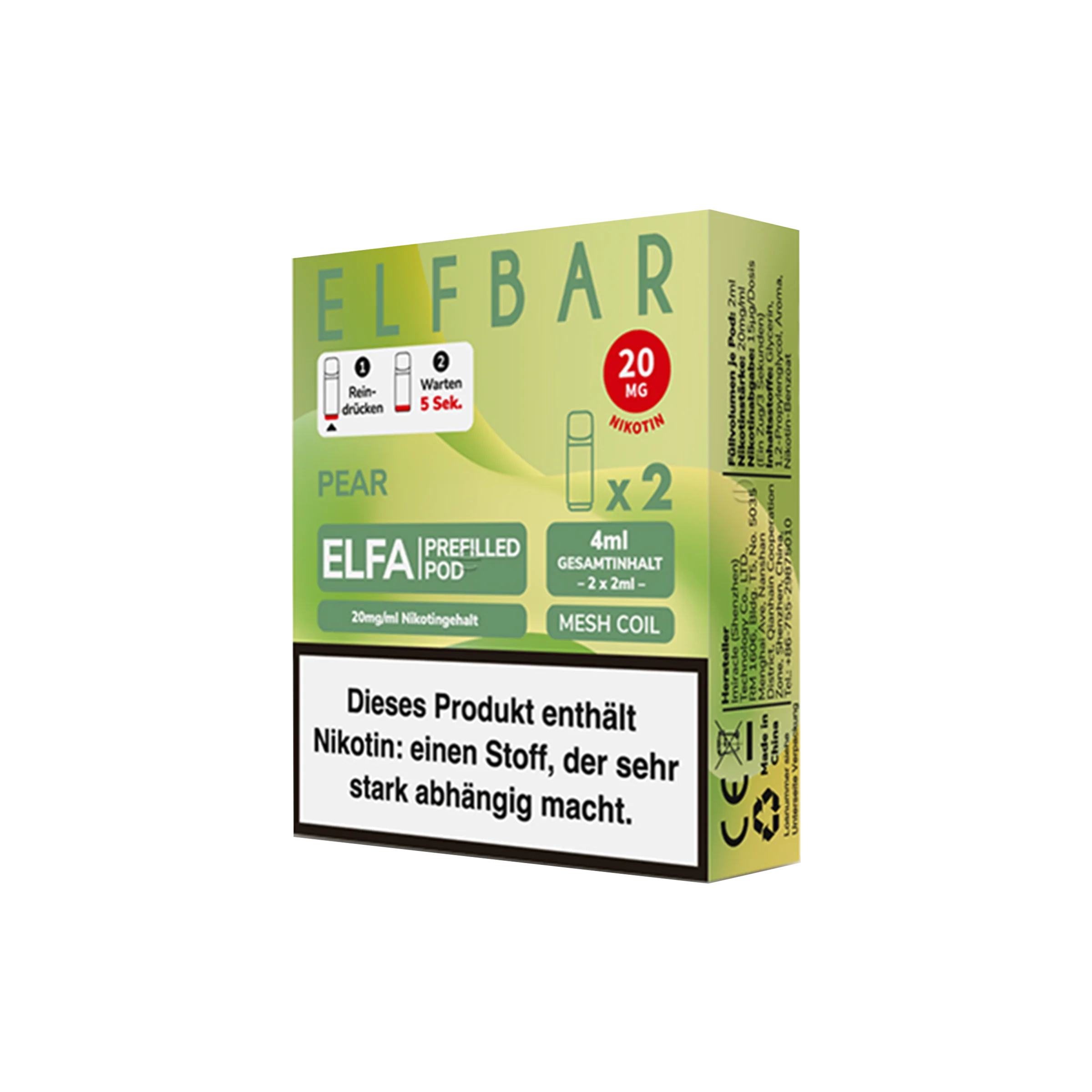 Elf Bar ELFA CP Prefilled Pod Pear | Neue Liquid Sorten1