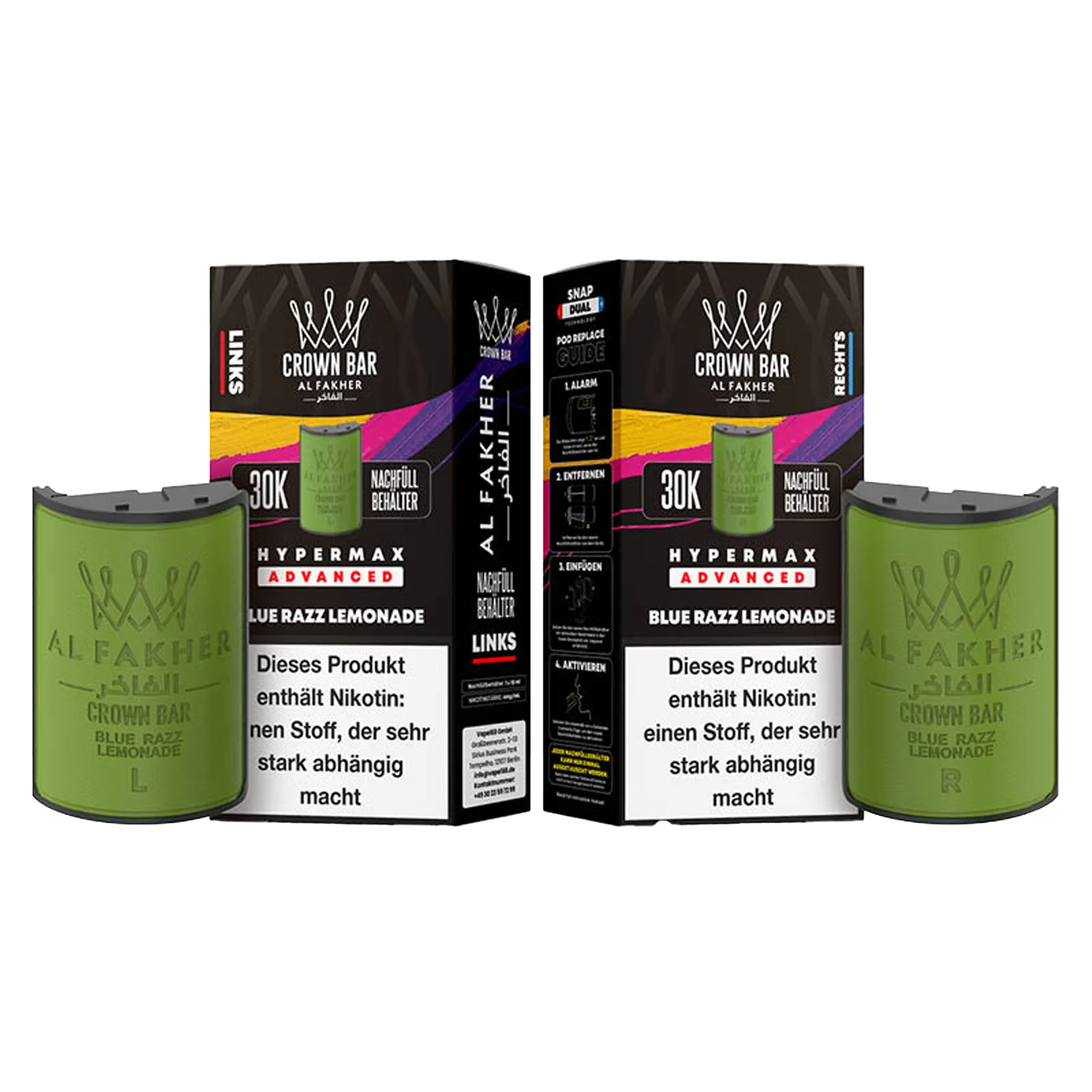 Al Fakher - Crown Bar - Hypermax - Advanced - 30K - Blue Razz Lemonade 3