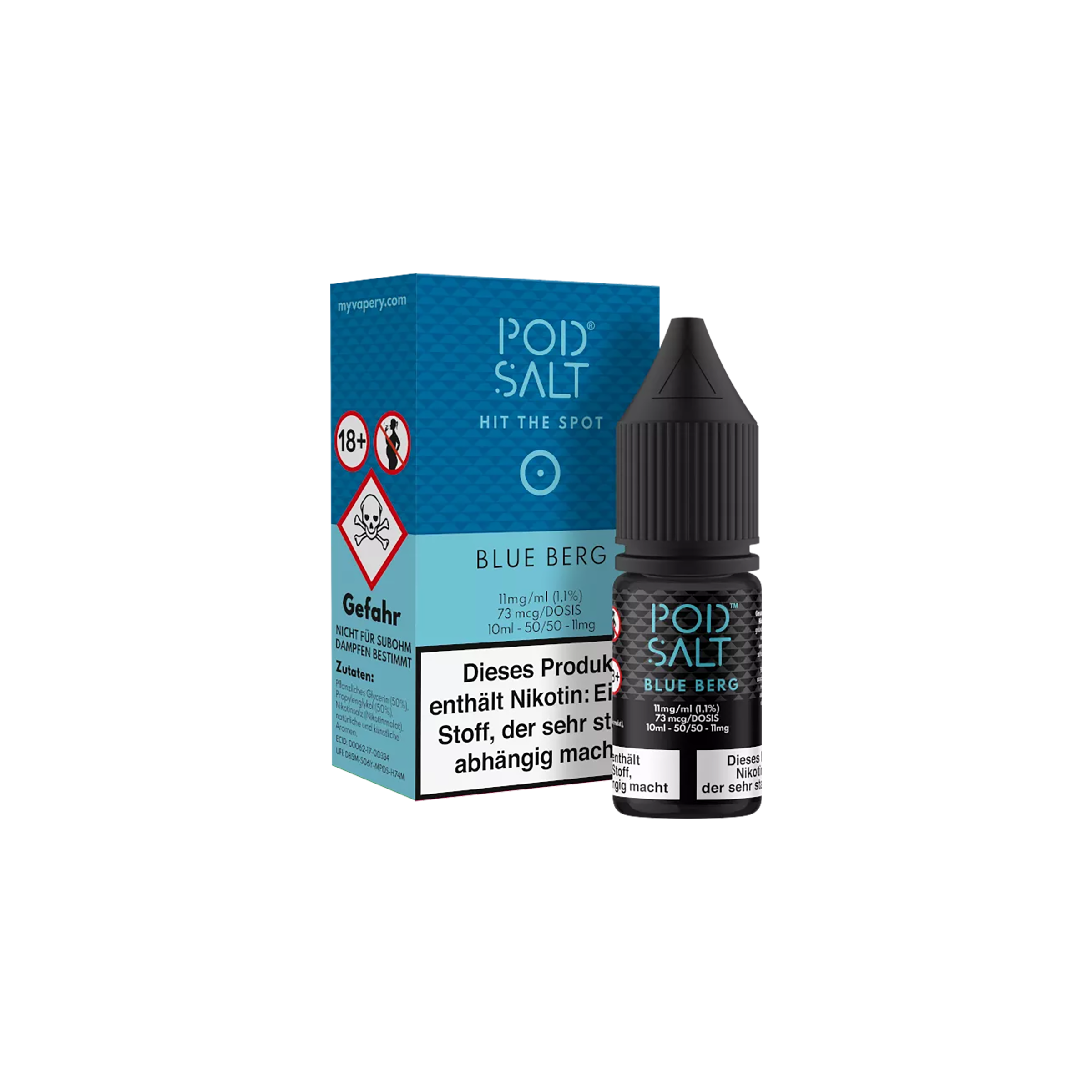 Pod Salt - E-Liquid - NicSalt - Blue Berg - 10 ml - 11 mg