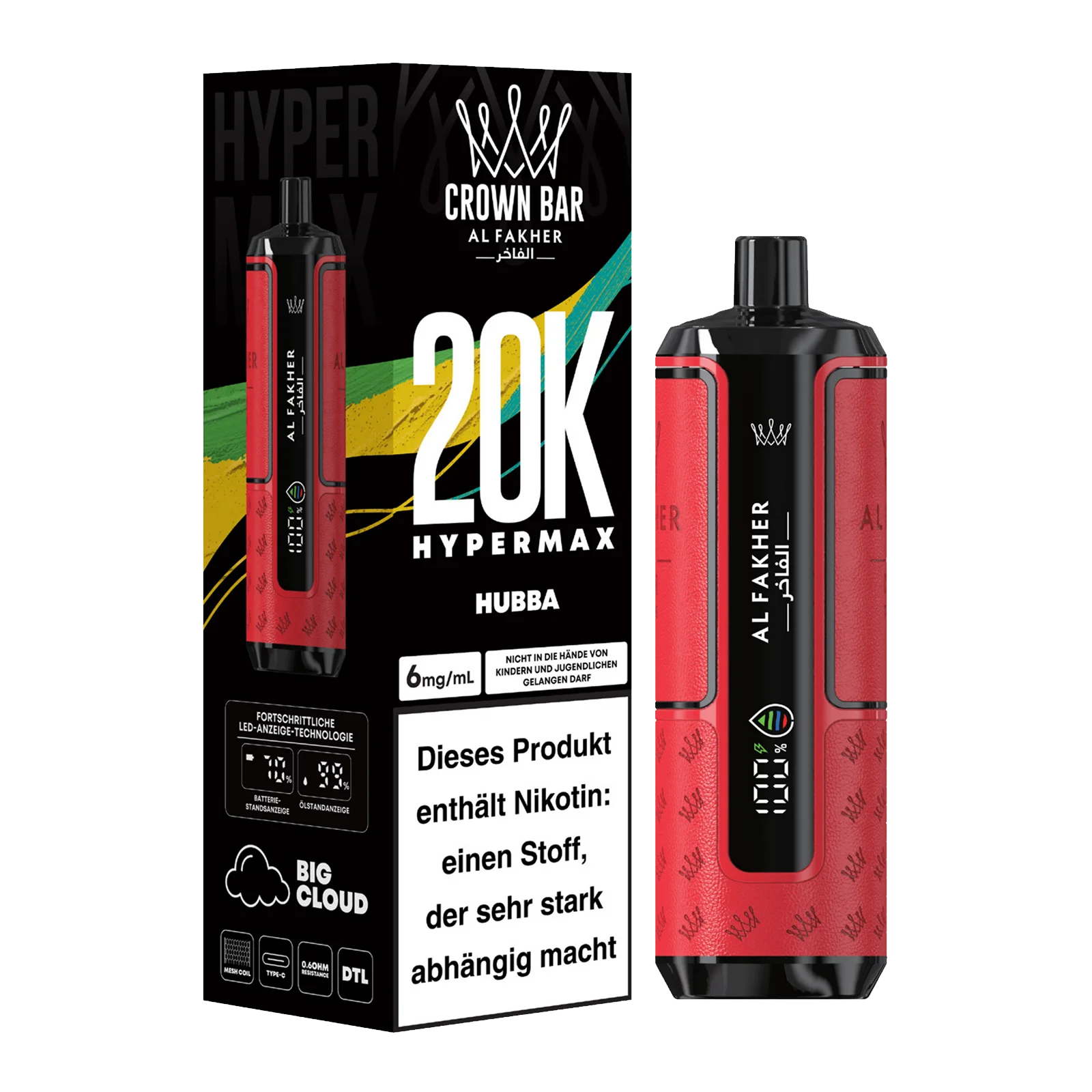 Al Fakher - Crown Bar - Hypermax - 20k - Huba 2 Al Fakher - Crown Bar - Hypermax - 20k - Huba 2