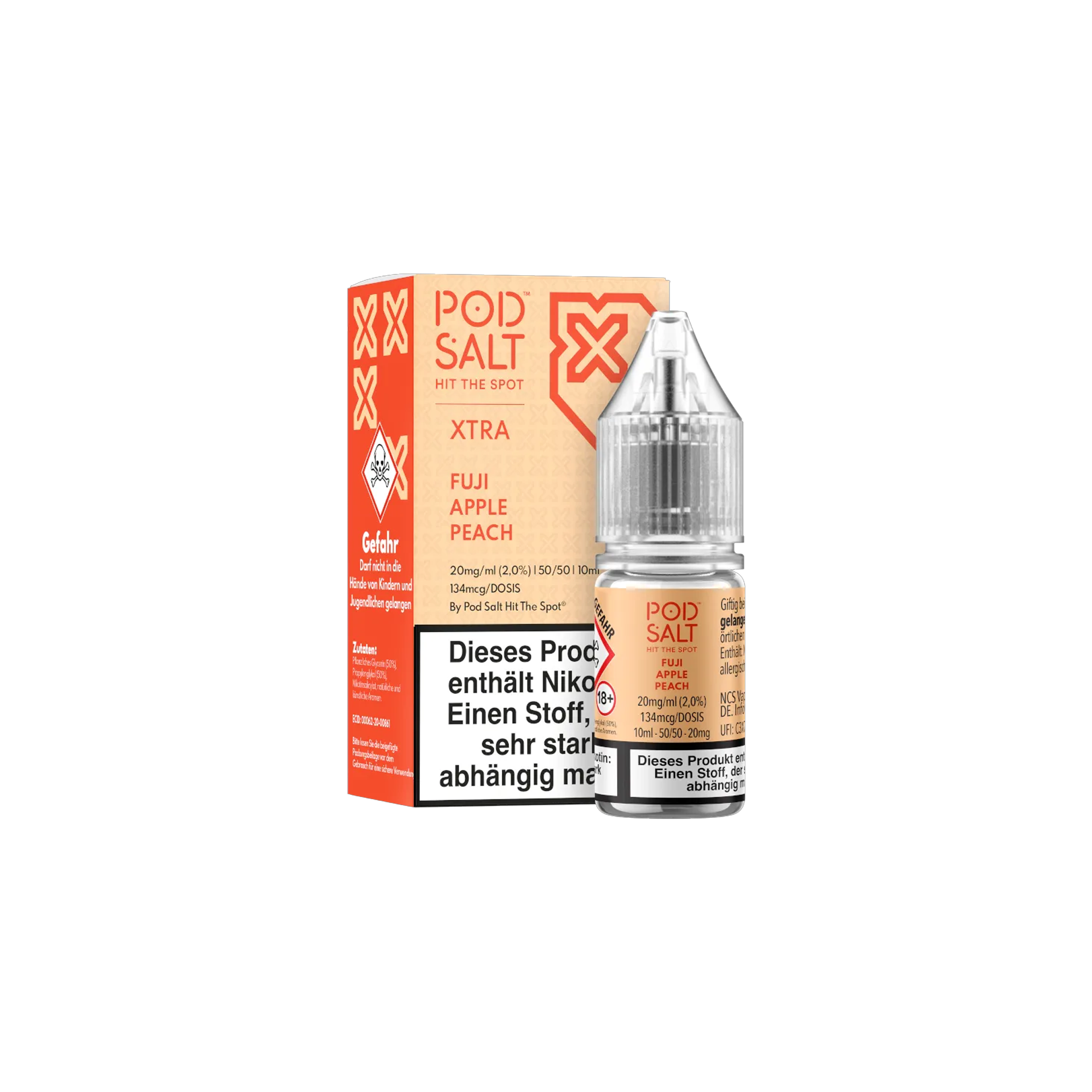 Pod Salt Xtra Nikotinsalz E-Liquid Fuji Apple Peach 10 ml mit 20 mg g&uuml;nstig bestellen 2