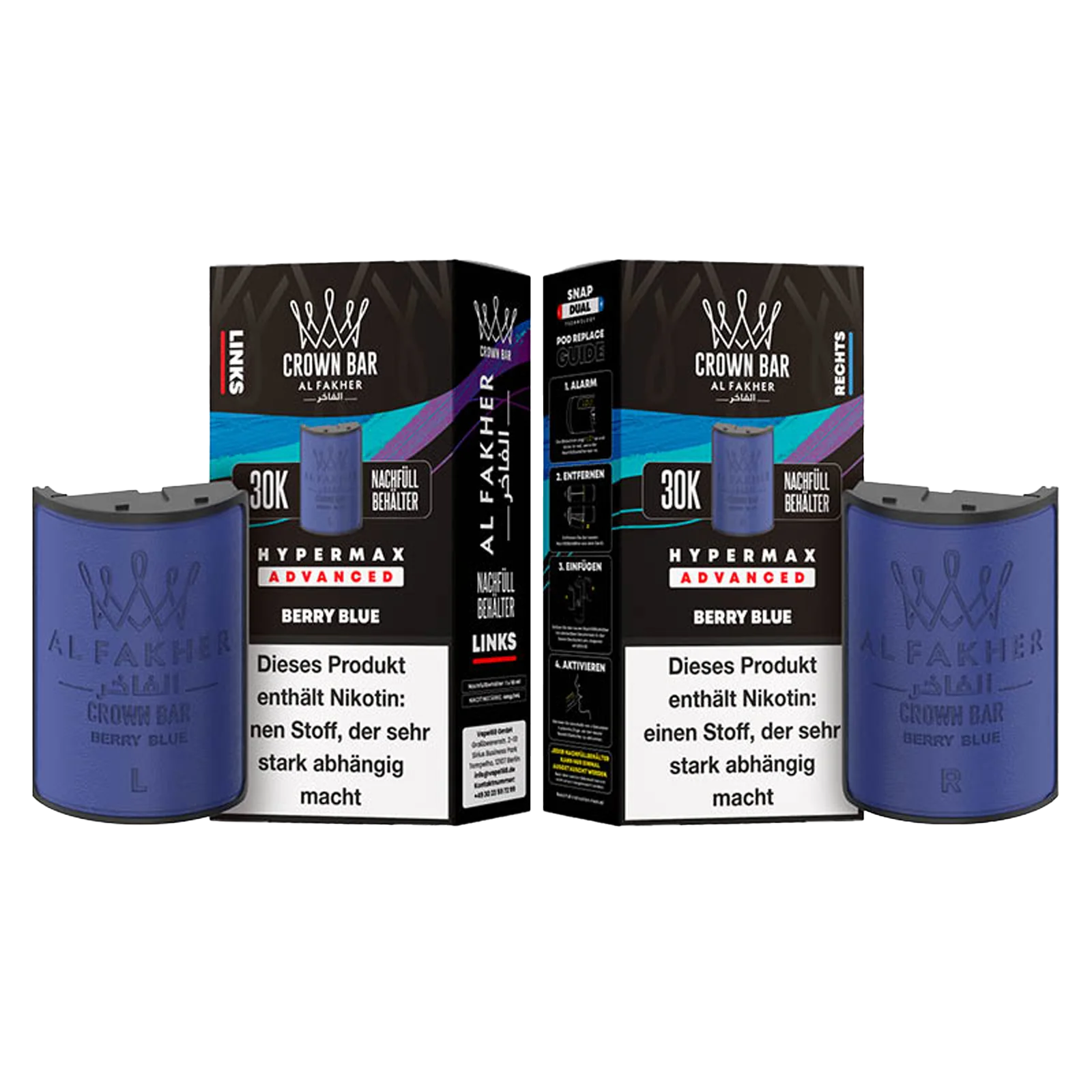 Al Fakher - Crown Bar - Hypermax - Advanced - 30K - Berry Blue 3 Al Fakher - Crown Bar - Hypermax - Advanced - 30K - Berry Blue 3