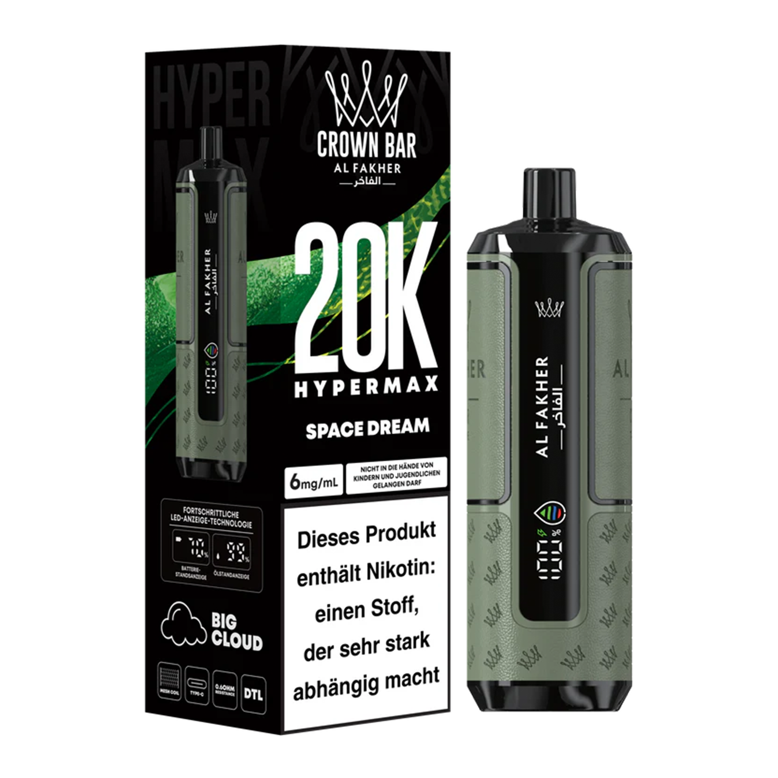 Al Fakher - Crown Bar - Hypermax - 20k - Space Dream 2
