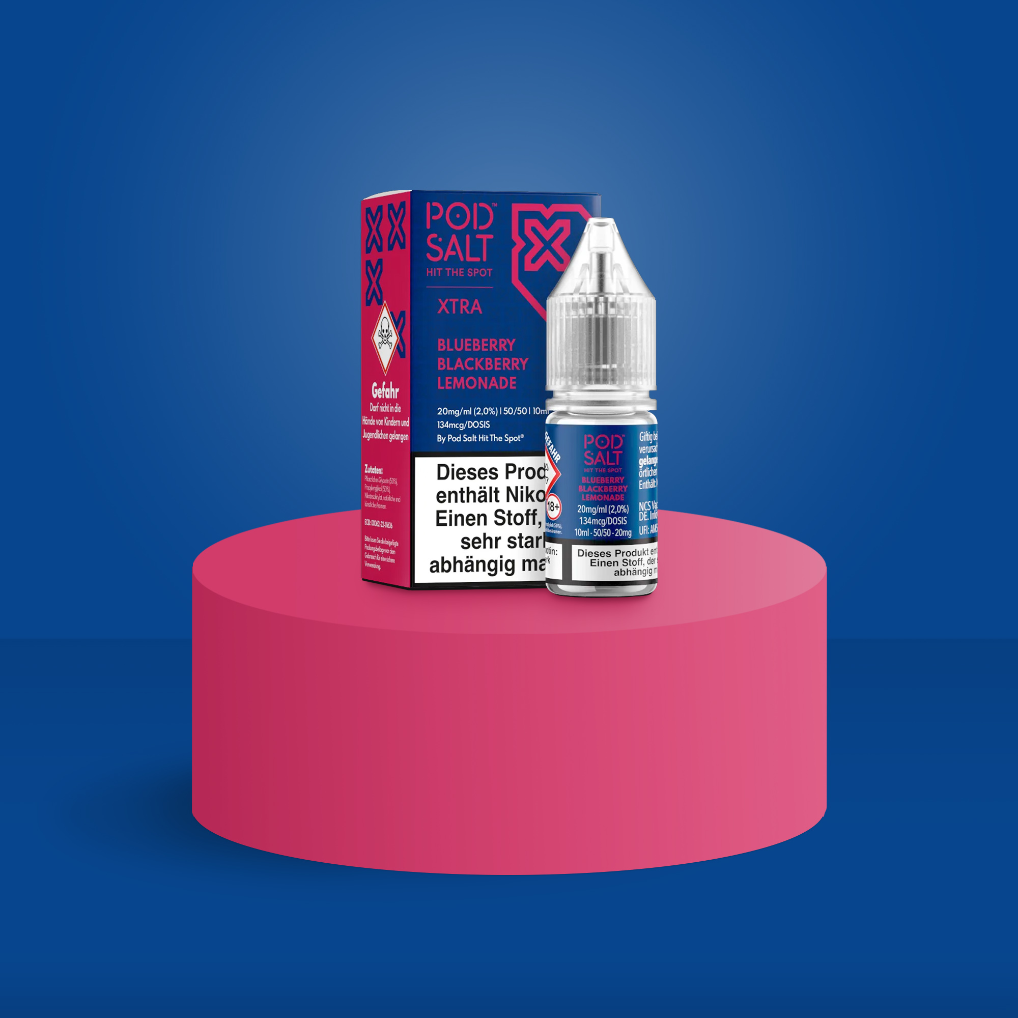 Pod Salt Xtra Nikotinsalz E-Liquid Blueberry Blackberry Lemonade 10 ml mit 20 mg g&uuml;nstig bestellen 1