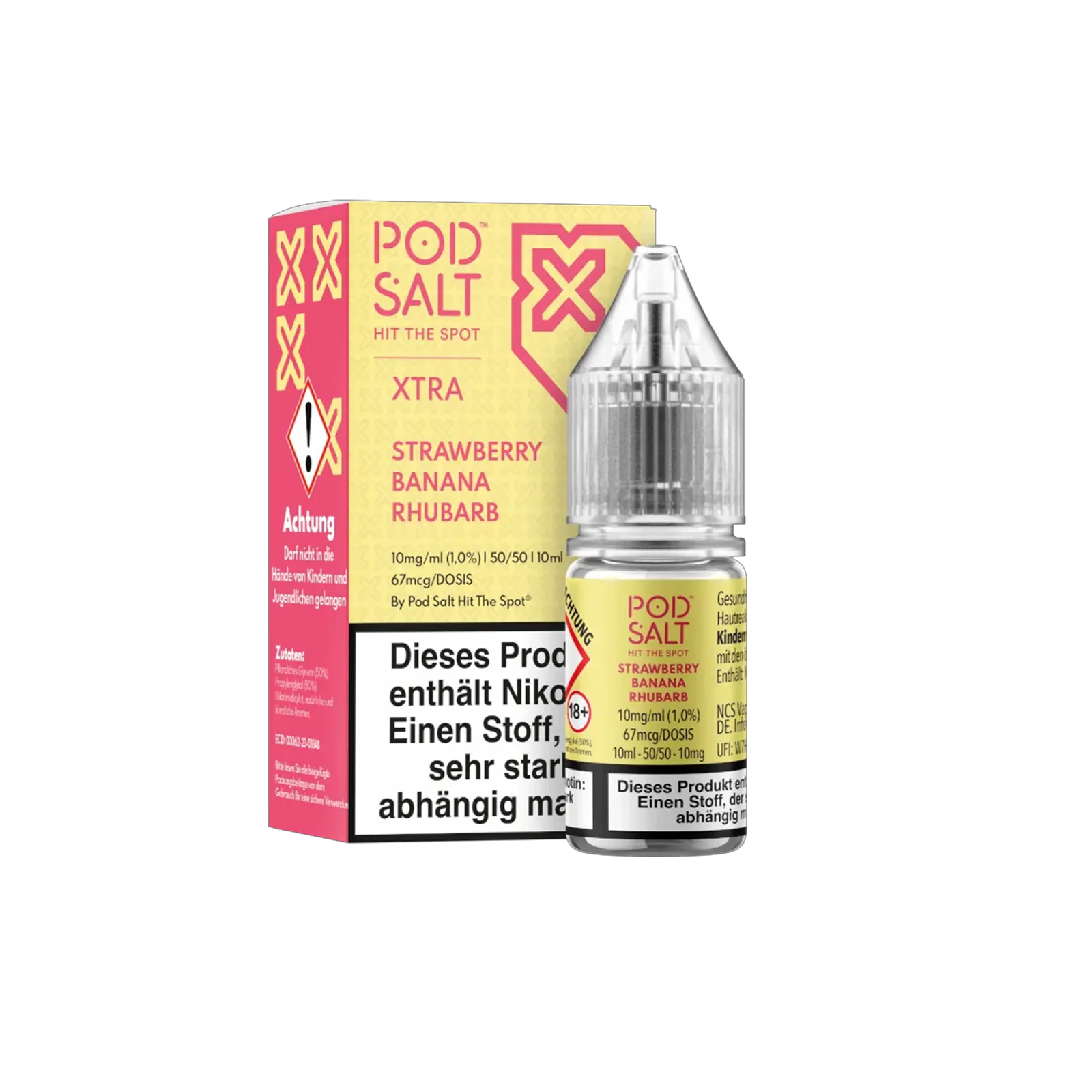 Pod Salt Xtra - E-Liquid - Nicotine Salt - Strawberry Banana Rhubarb - 10 ml - 10 mg