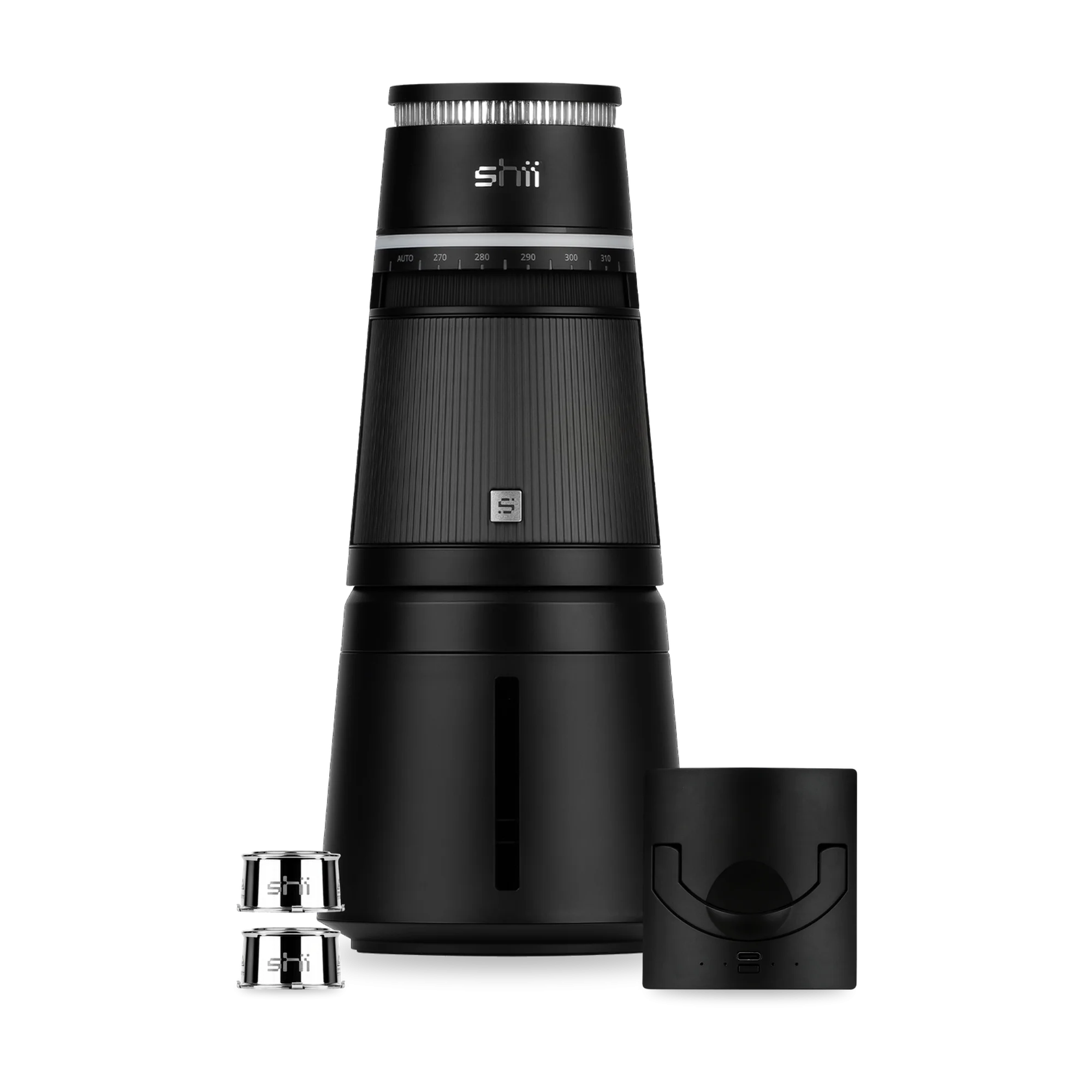 shii Komplett-Set Ink Black: elektronische Shisha in Ink Black, zus&auml;tzliche Battery L in Ink Black und zwei Ersatz-Pods aus Edelstahl