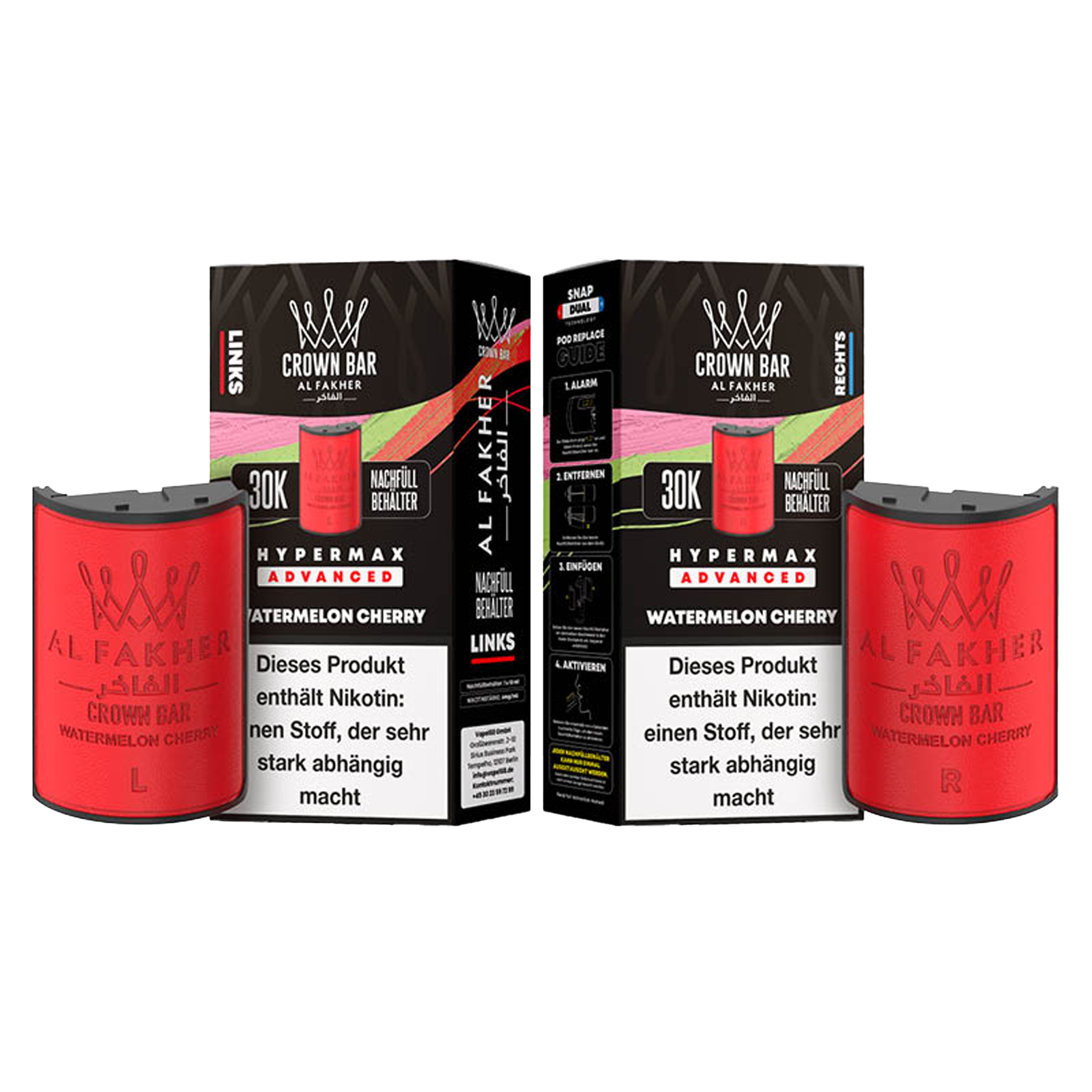 Al Fakher - Crown Bar - Hypermax - Advanced - 30K - Watermelon Cherry 3
