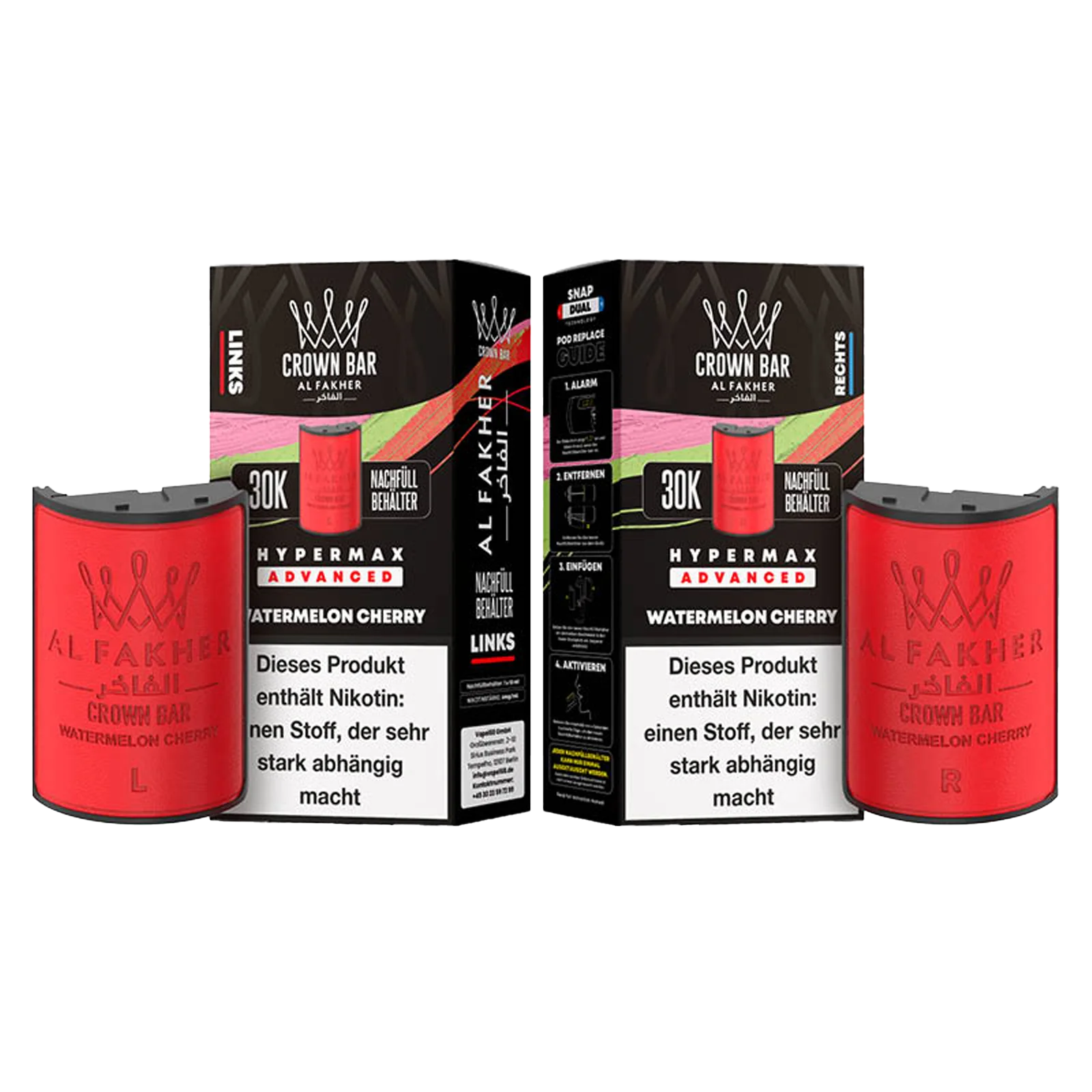 Al Fakher - Crown Bar - Hypermax - Advanced - 30K - Watermelon Cherry 3