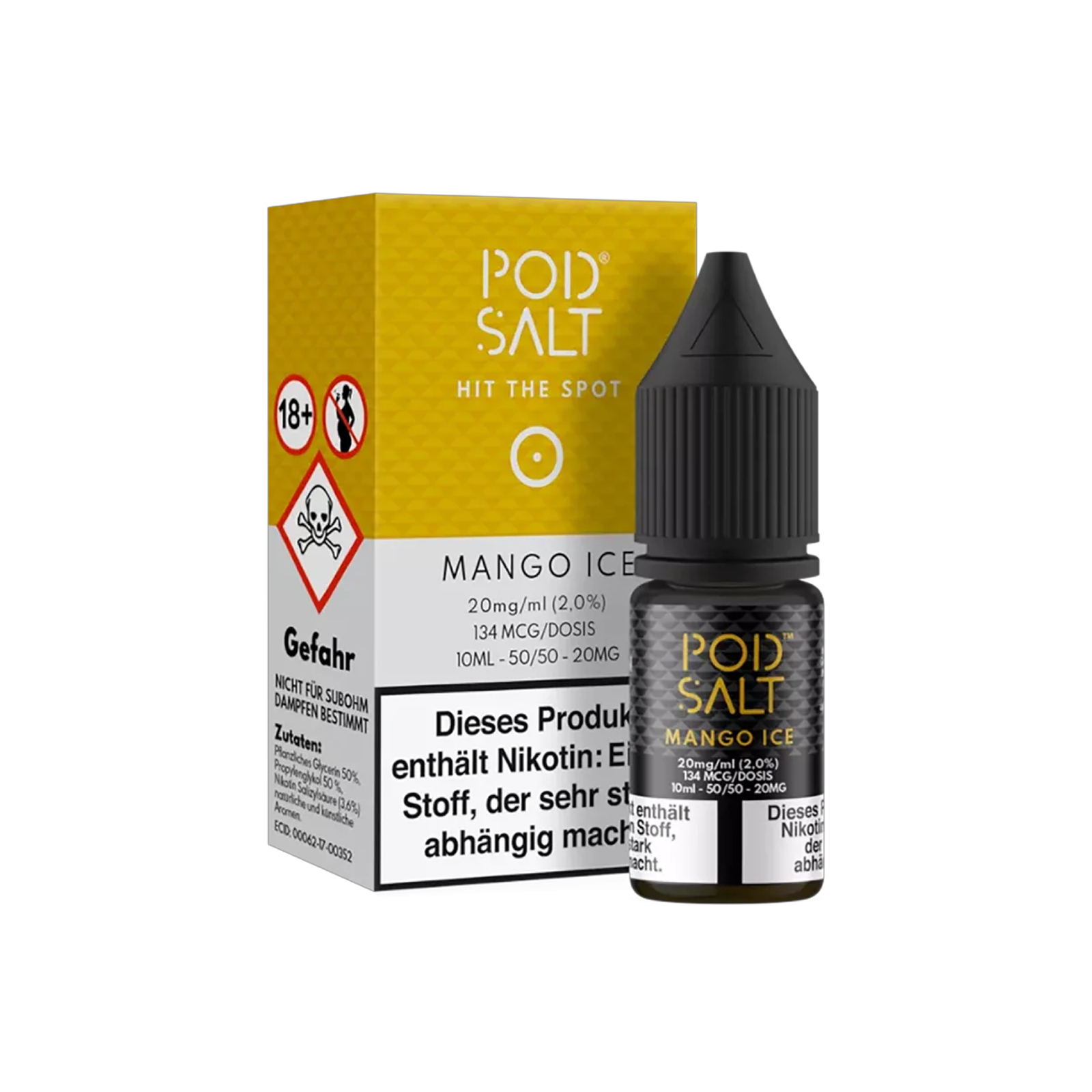 Pod Salt - E-Liquid - NicSalt - Mango Ice - 10 ml - 20 mg