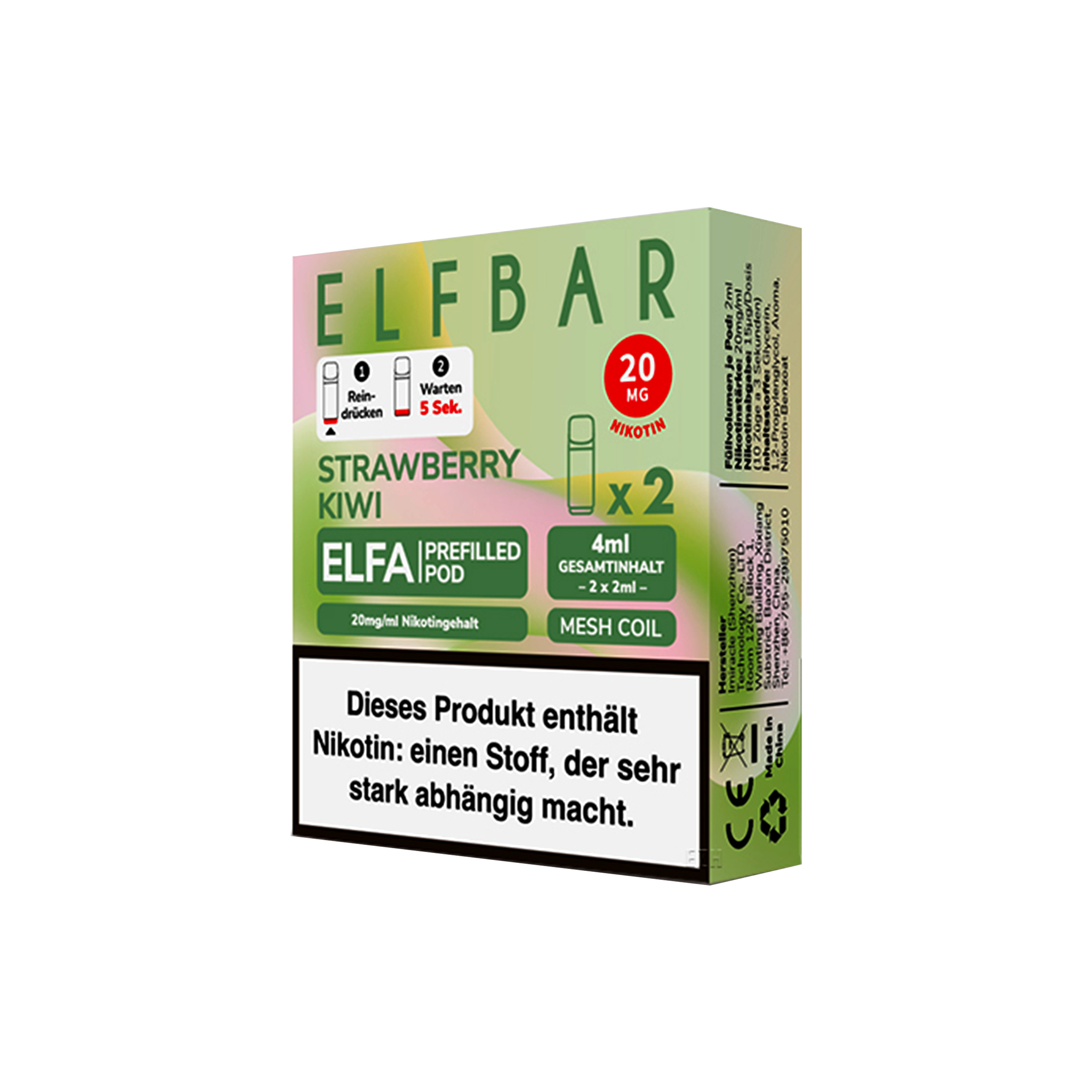 Elf Bar ELFA CP Prefilled Pod Strawberry Kiwi | Neue Liquid Sorten