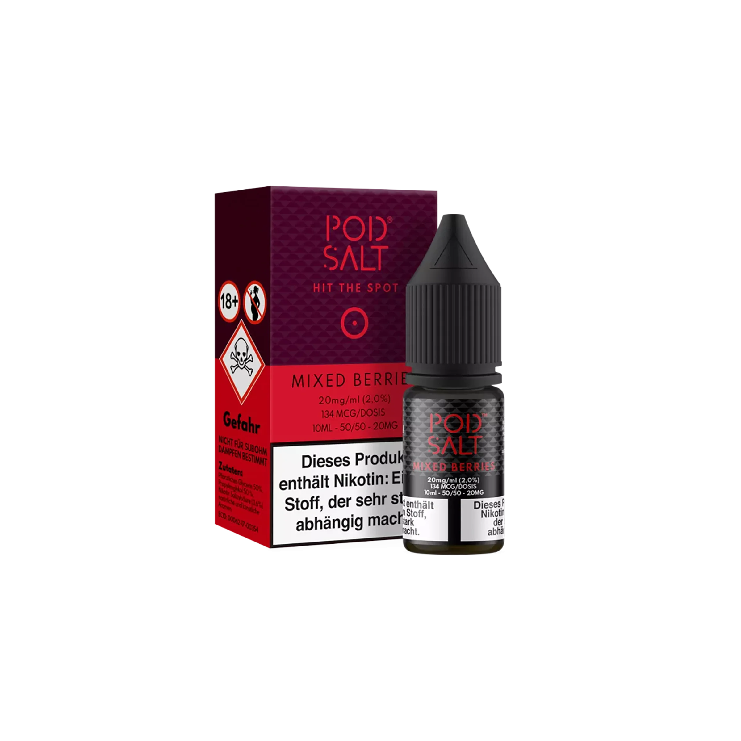 Pod Salt - E-Liquid - NicSalt - Mixed Berries - 10 ml - 20 mg