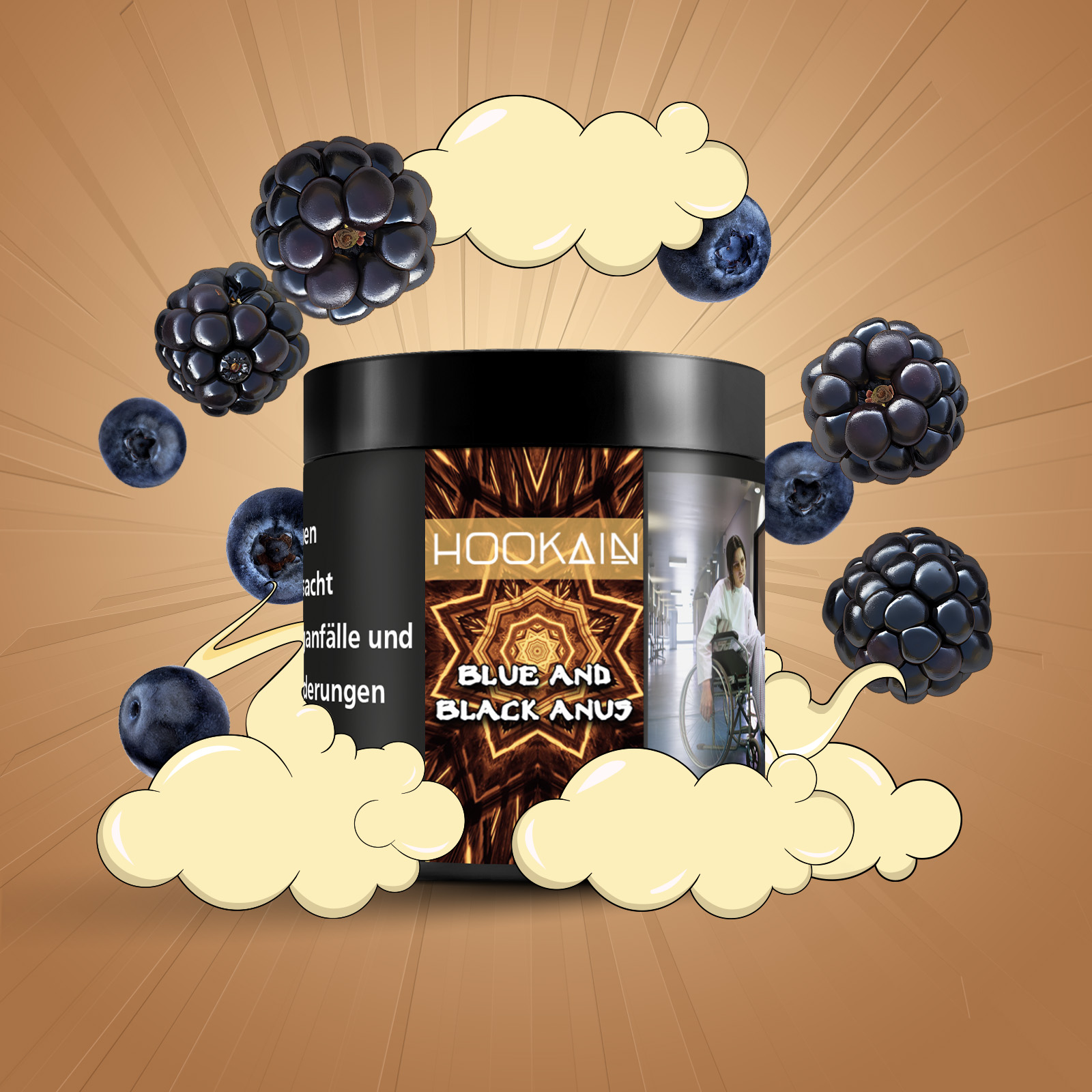Hookain Blue and Black Anus 50g &ndash; Blaubeere & Sternanis Shishatabak  1