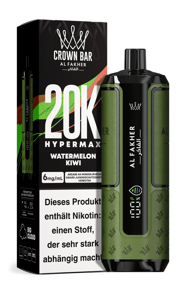 Al Fakher - Crown Bar - Hypermax - 20k - Watermelon kiwi 1