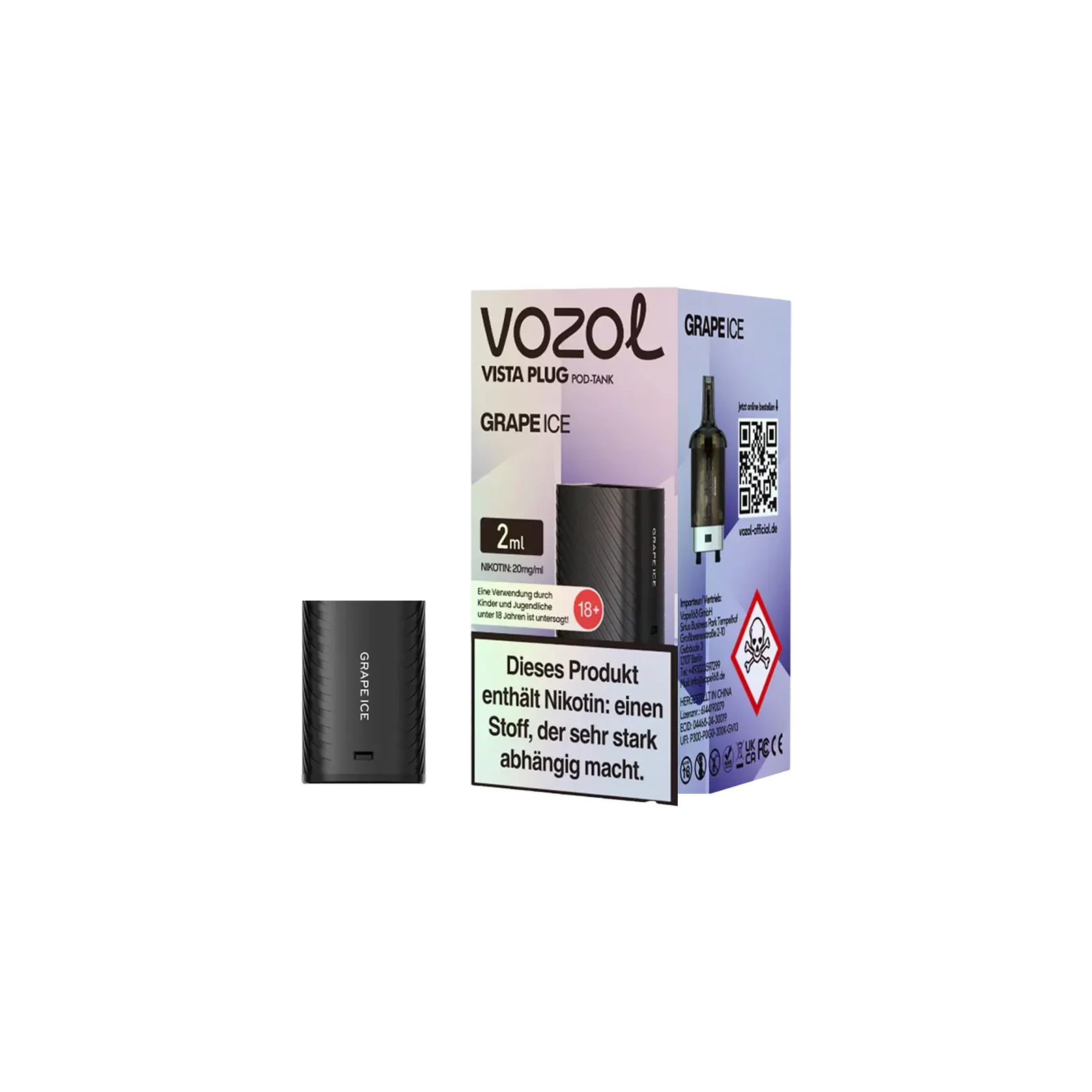 Vozol Vista Plug Grape Ice 2 ml Verdampfer Pod – Hohe Qualität