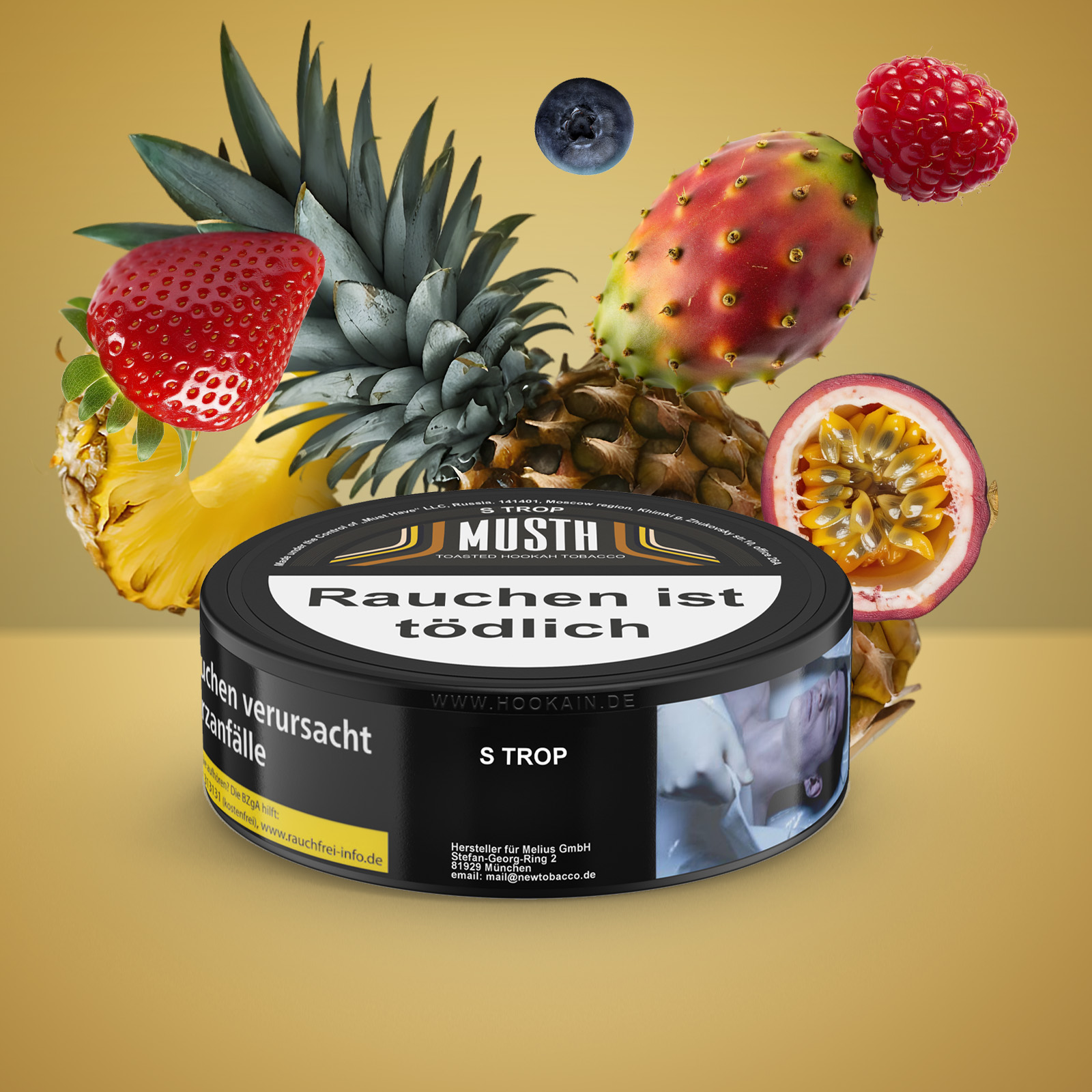 MustH S Trop 200 g Shisha-Tabak – Ananas & Maracuja Mix 1