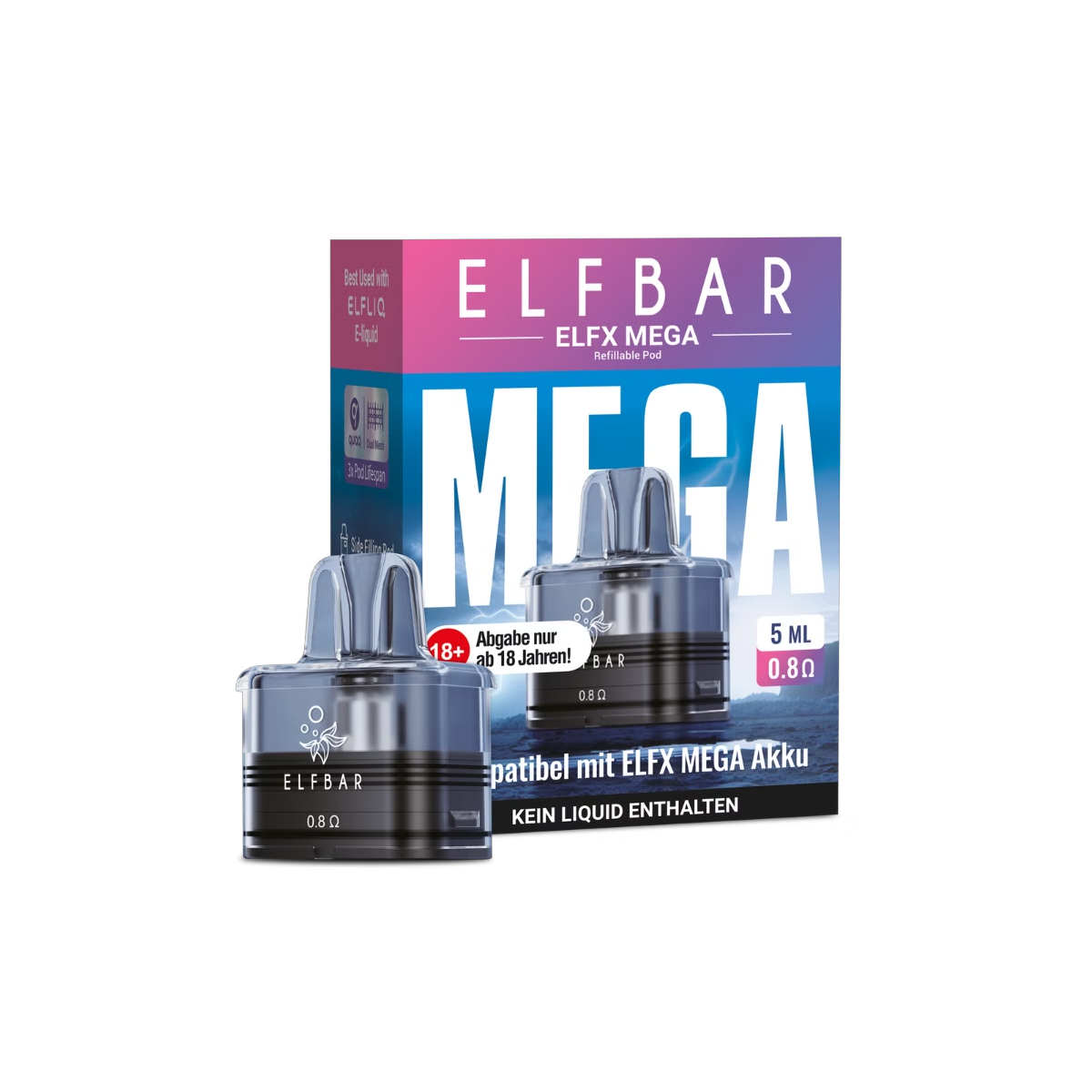 Elfbar ELFX Mega 5ml 0,8 Ohm Leerpod – Dual Mesh Ersatzpod 1