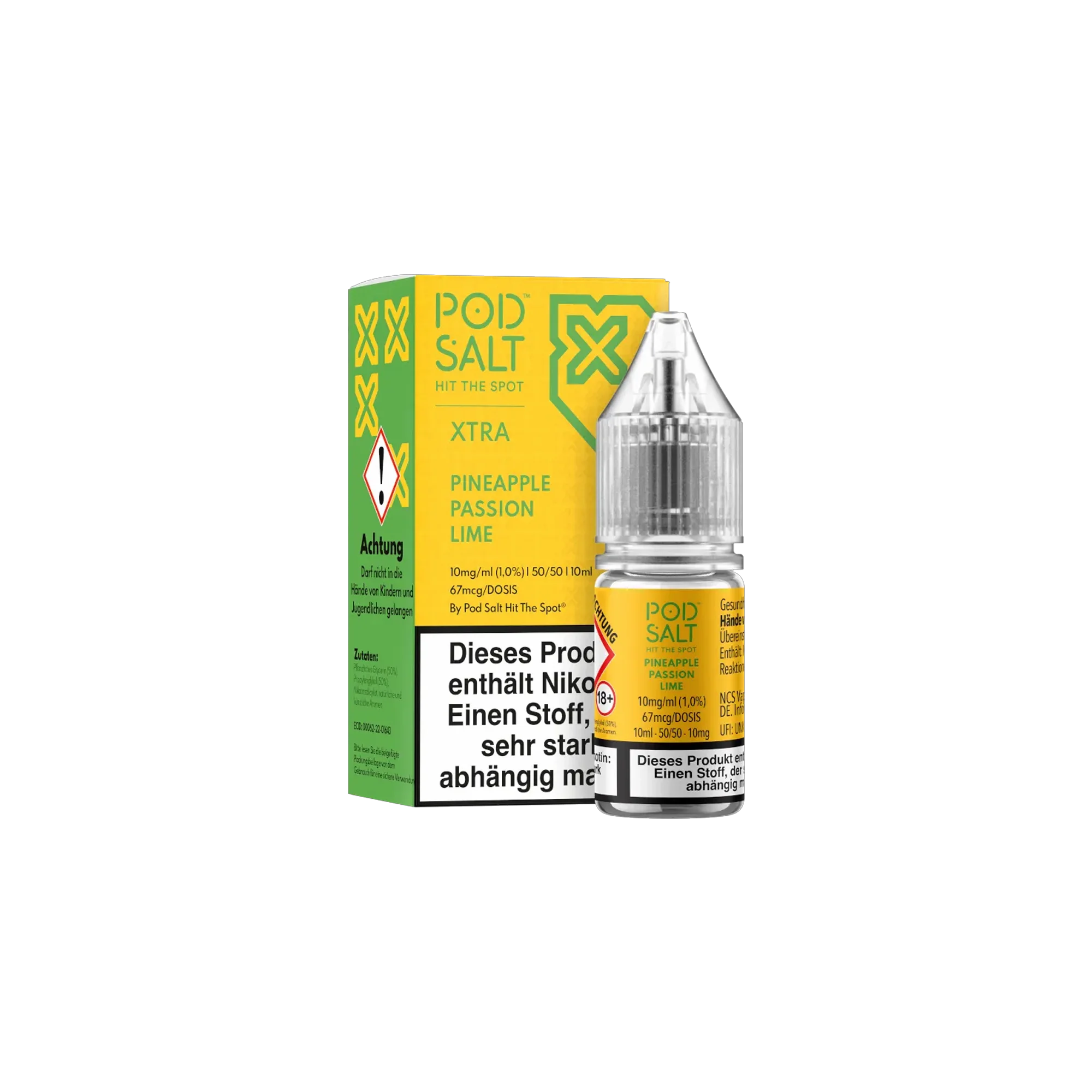 Pod Salt Xtra Nikotinsalz E-Liquid Pineapple Passion Lime 10 ml mit 10 mg günstig bestellen 2