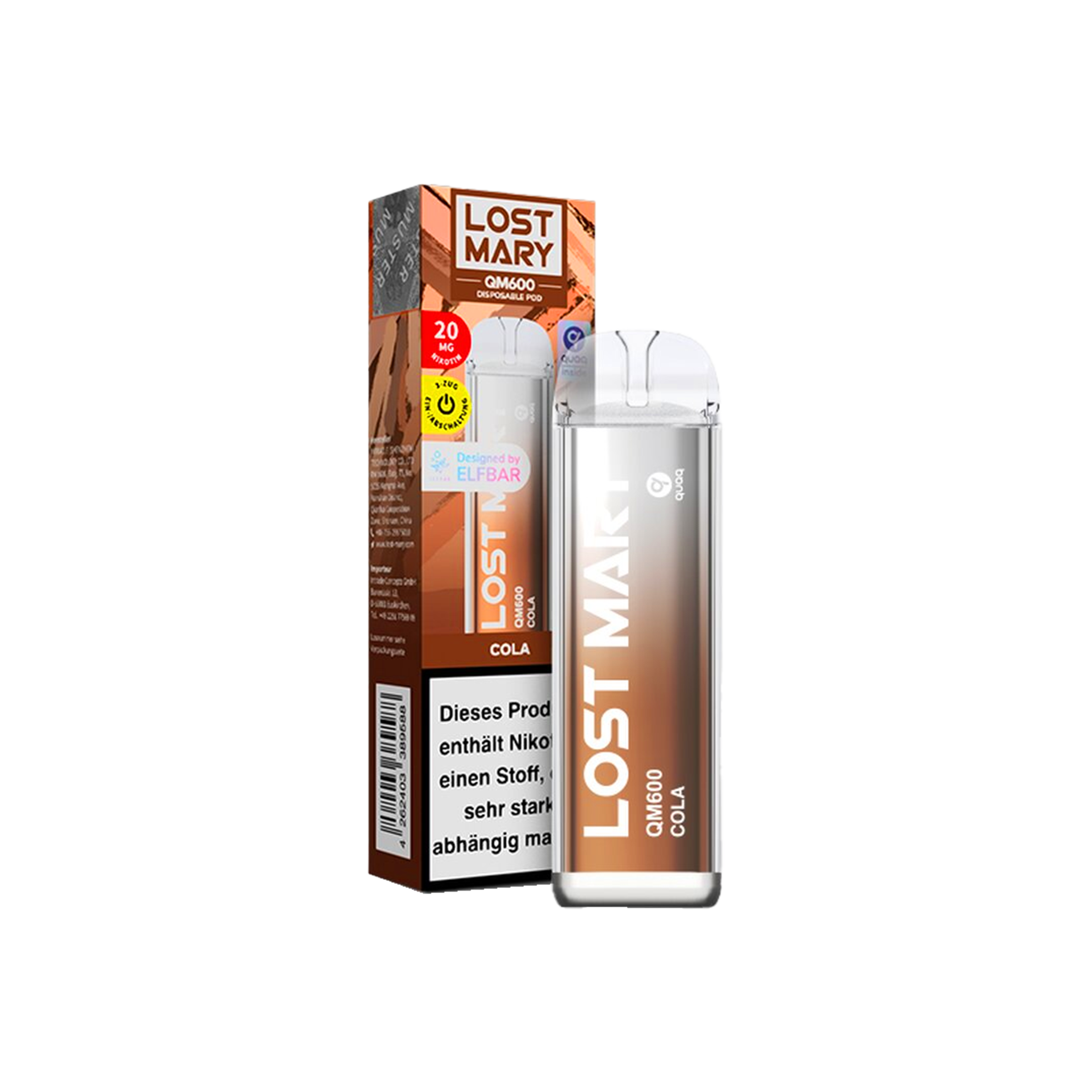 Lost Mary - QM600 - Cola - Vapestick - 20 mg | Alle neuen Sorten günstig online kaufen - Hookain E-Shisha Onlineshop