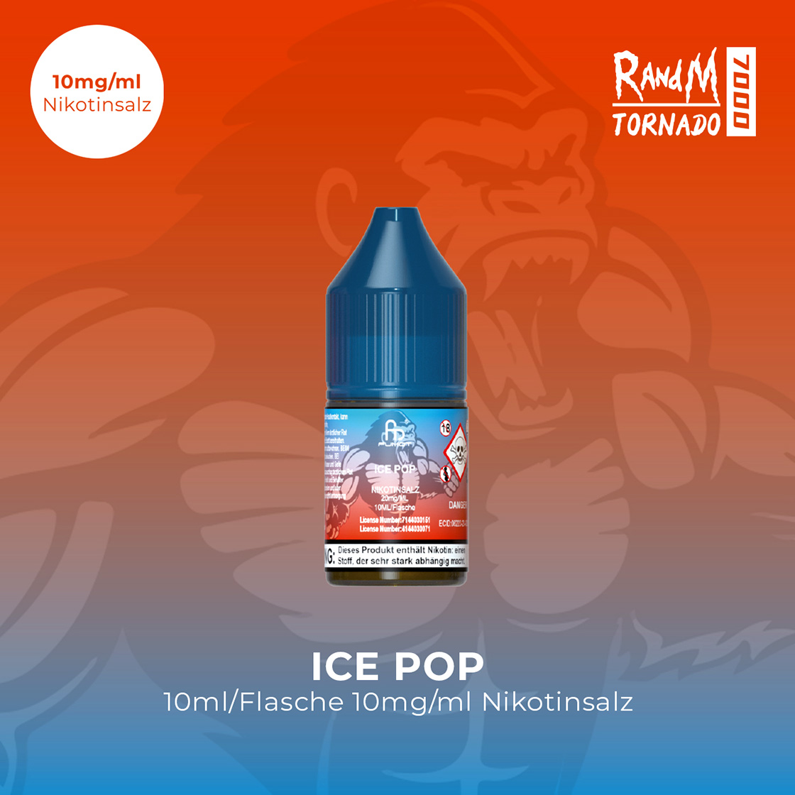 RandM Tornado 7000 | Ice Pop E-Liquid Nikotinsalz 10 mg 1