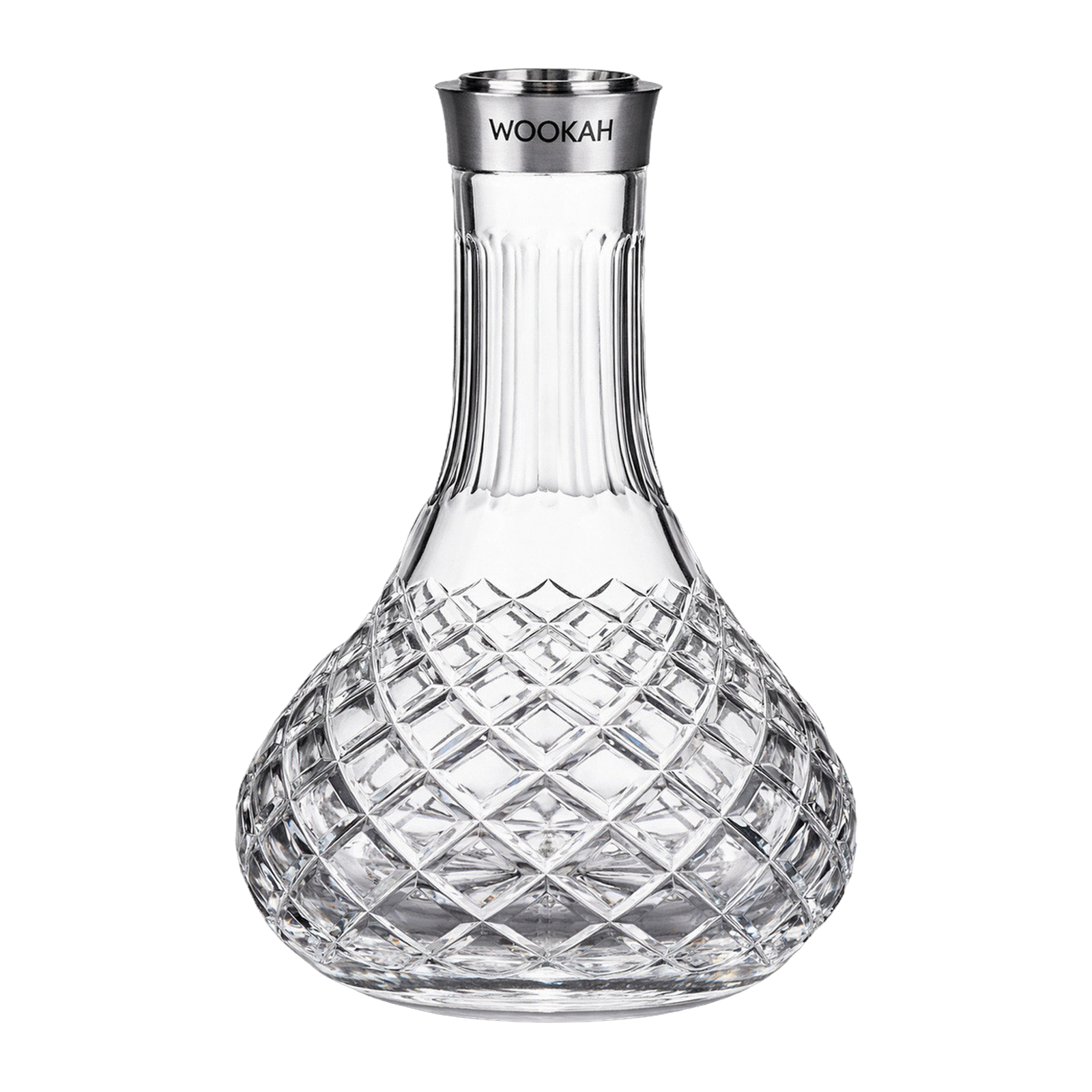 Kristallvase Mastercut Check mit Edelstahlring WOOKAH, freigestellt