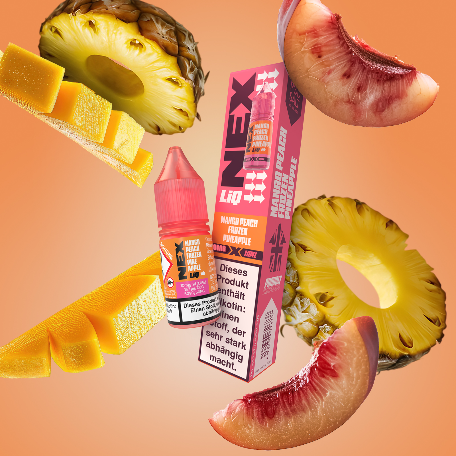 NexLiq - Pod Salt- NicSalt - 10 ml 0 mg Mango Peach Frozen Pineapple 1
