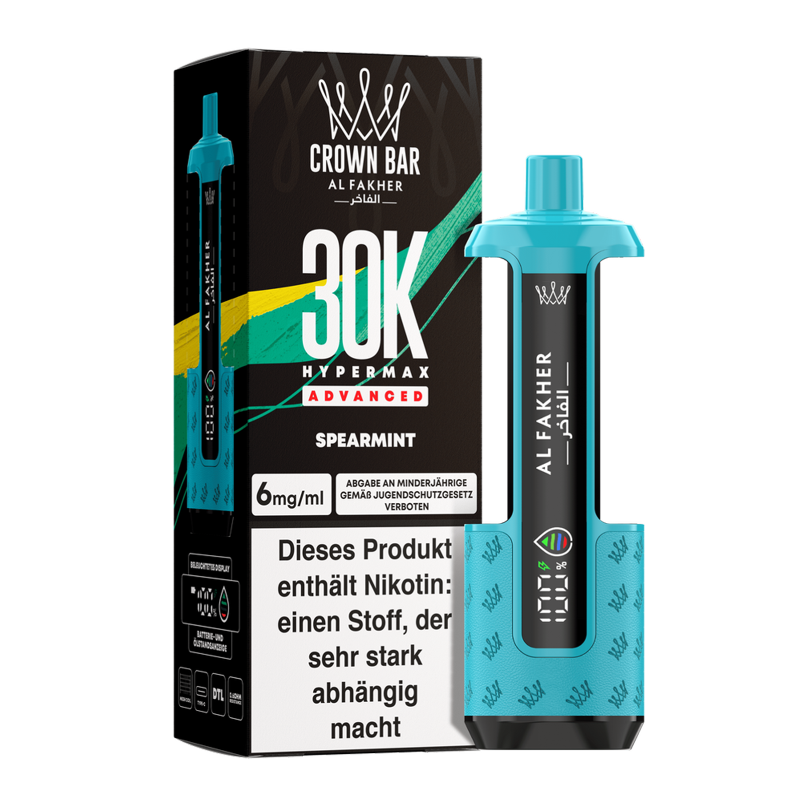 Al Fakher - Crown Bar - Hypermax - Advanced - 30K - Spearmint 2