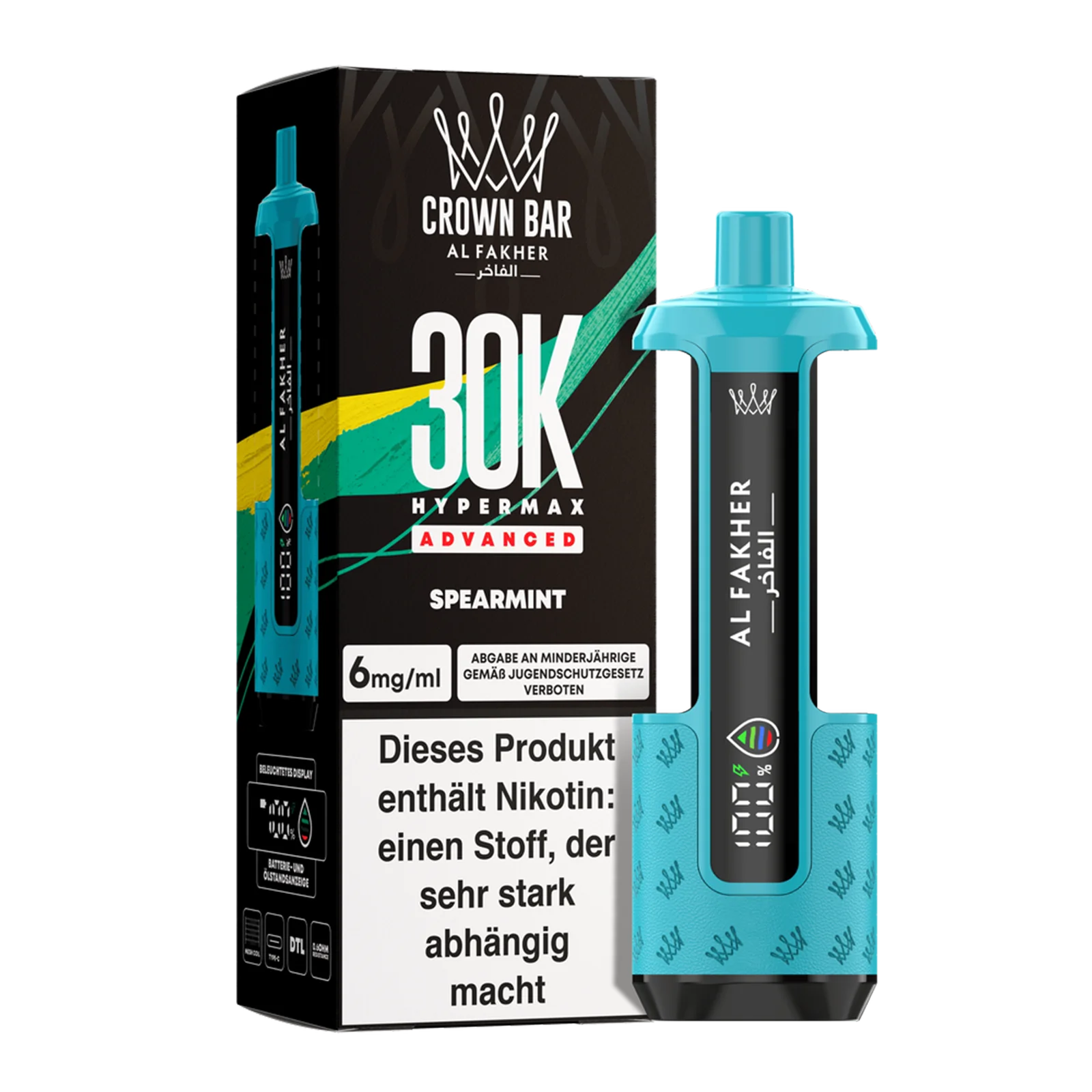 Al Fakher - Crown Bar - Hypermax - Advanced - 30K - Spearmint 2