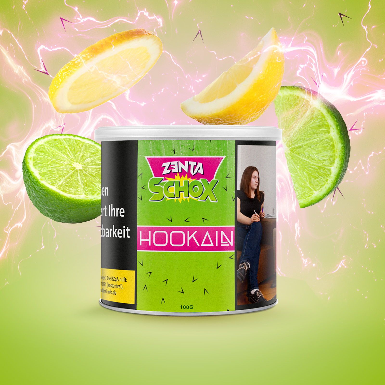 HOOKAIN Zenta Schox 100g Shisha Tabak mit saurer Zitrusnote1