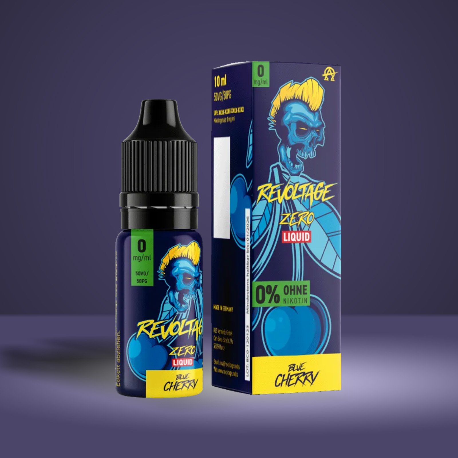 Revoltage - E-Liquid - Nikotinsalz - Blue Cherry - 10 ml - 0 mg 1