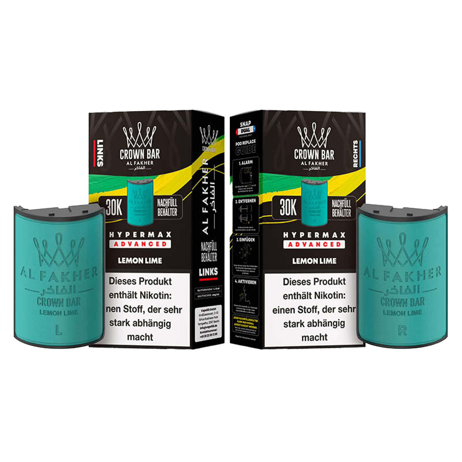 Al Fakher - Crown Bar - Hypermax - Advanced - 30K - Lemon Lime3