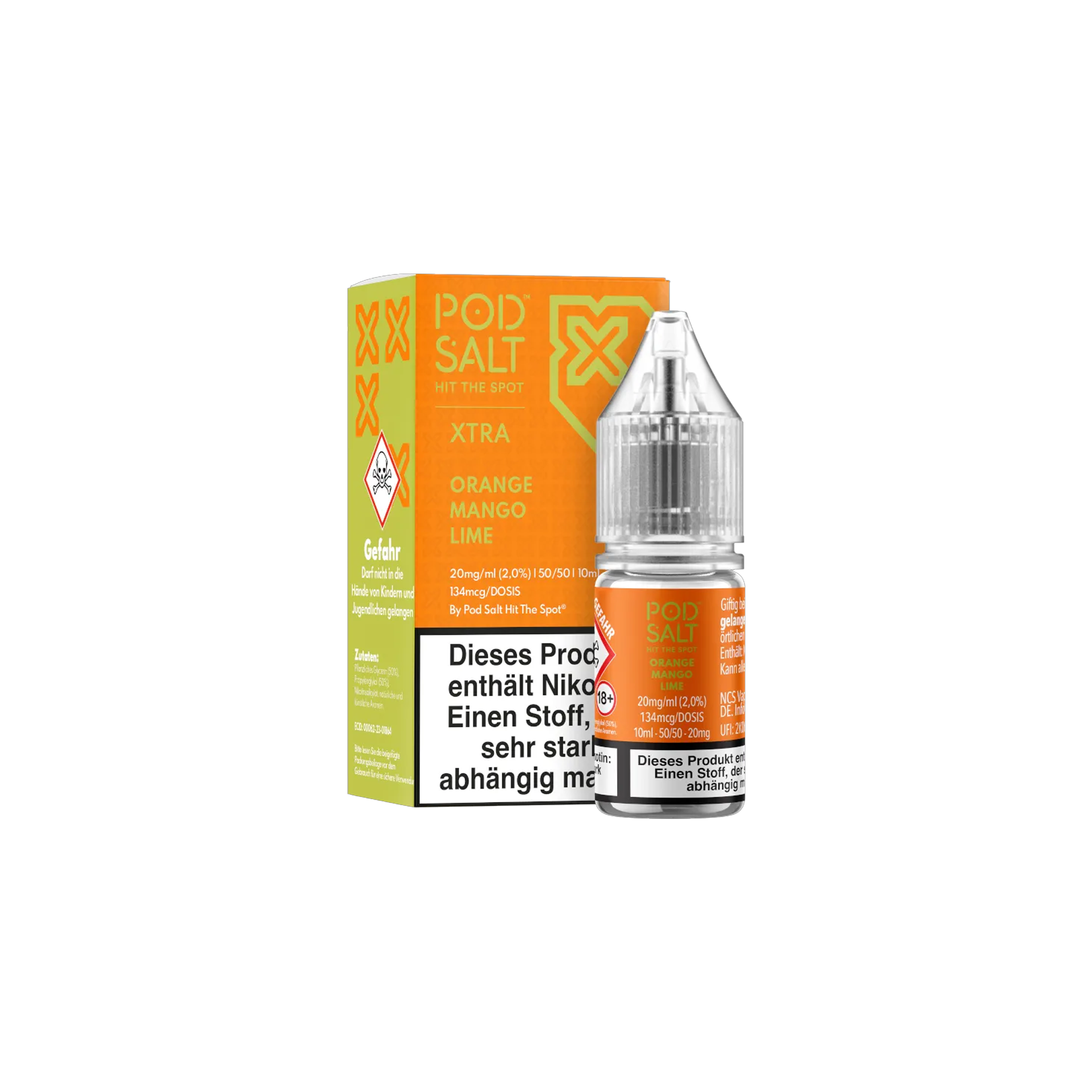 Pod Salt Xtra Nikotinsalz E-Liquid Orange Mango Lime 10 ml mit 20 mg günstig bestellen 2