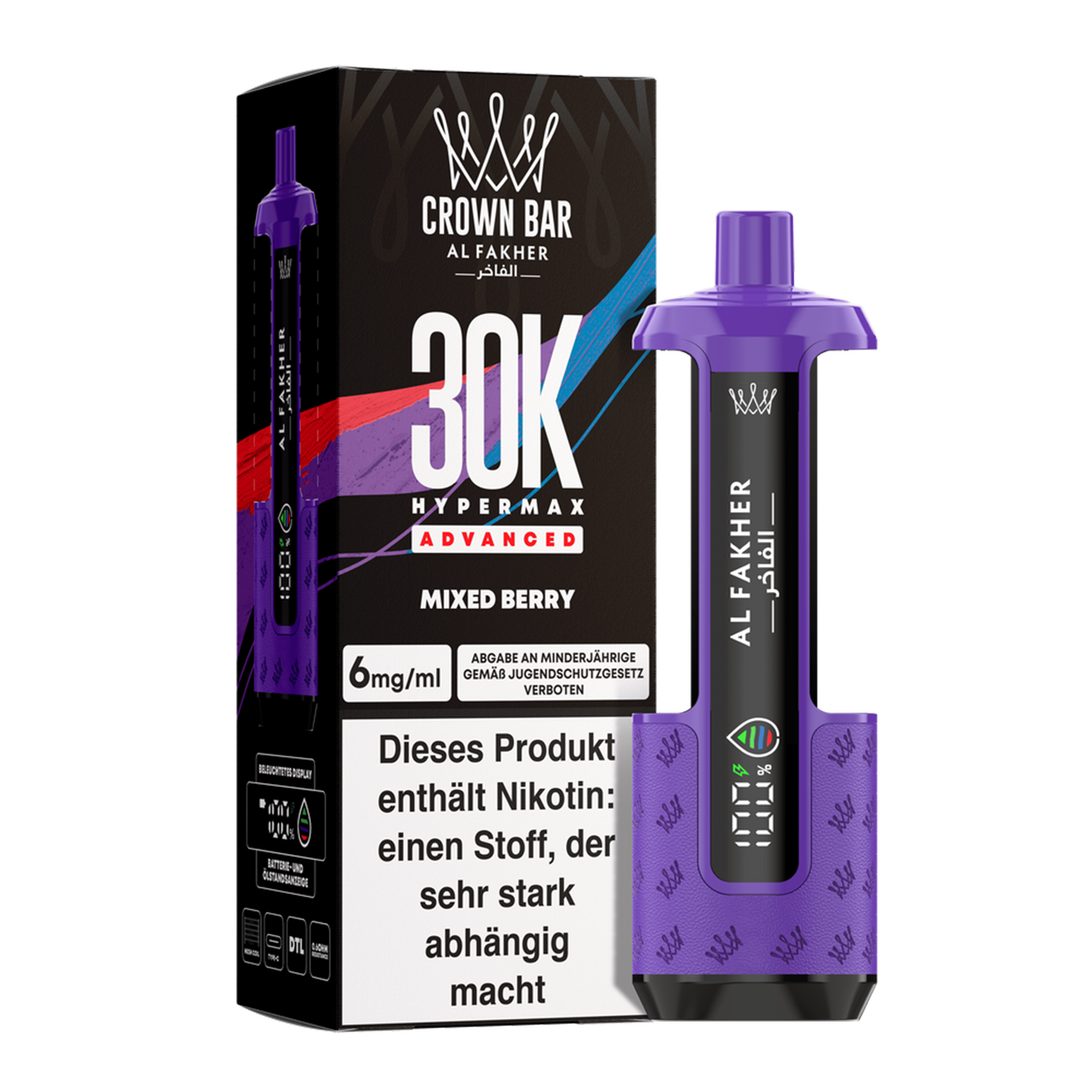 Al Fakher - Crown Bar - Hypermax - Advanced - 30K - Mixed Berry 2