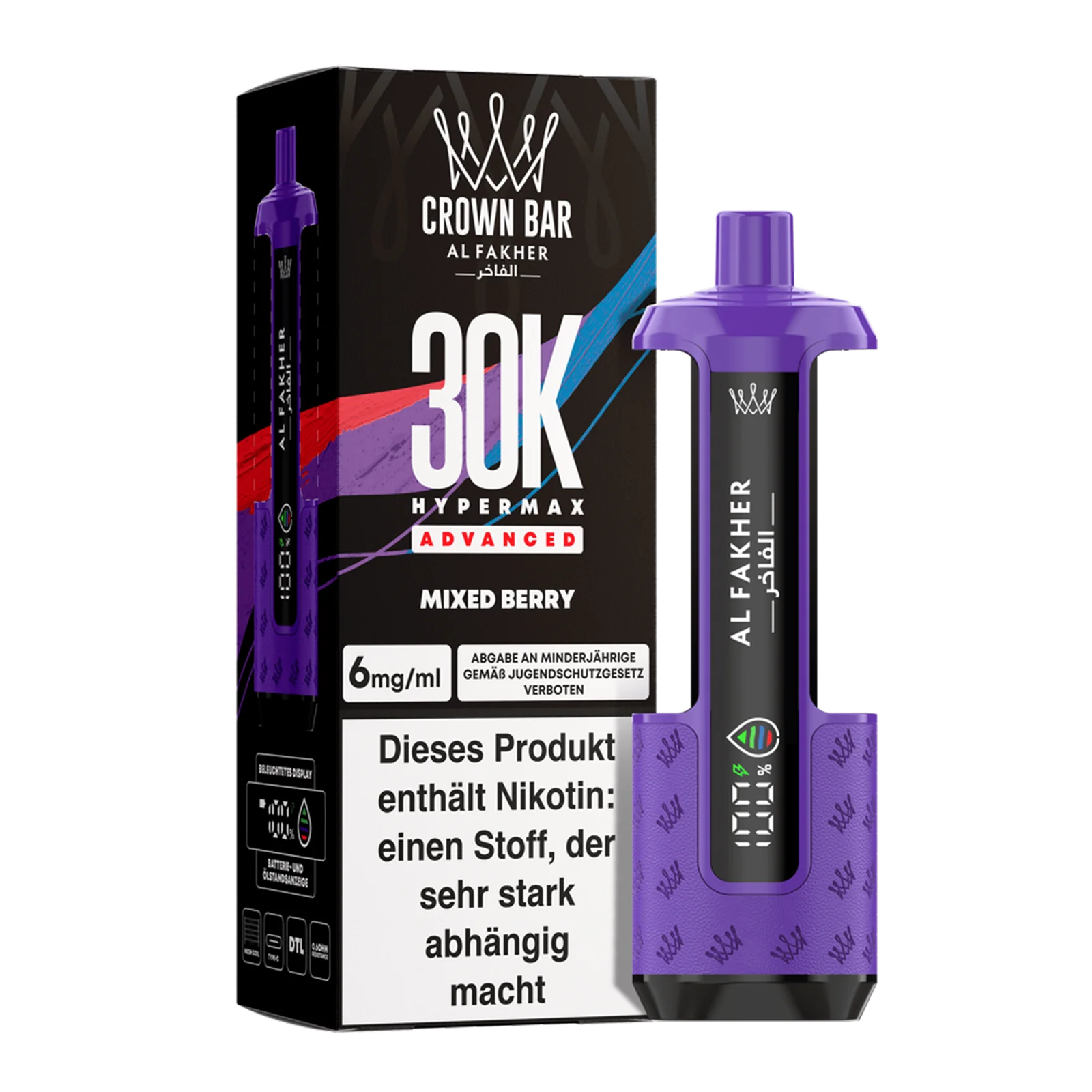 Al Fakher - Crown Bar - Hypermax - Advanced - 30K - Mixed Berry 2