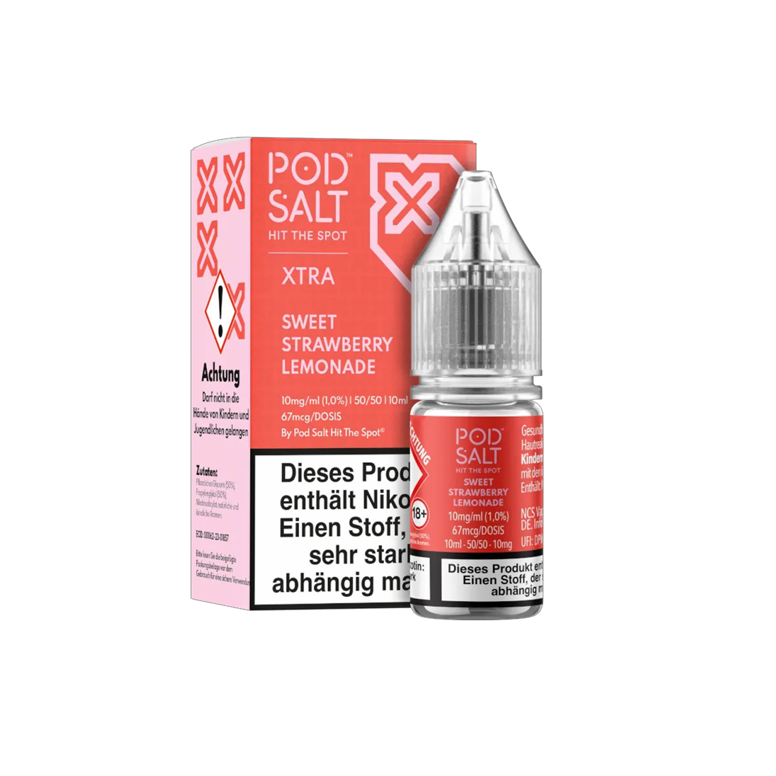 Pod Salt Xtra - E-Liquid - Nicotine Salt - Sweet Strawberry Lemonade - 10 ml - 10 mg