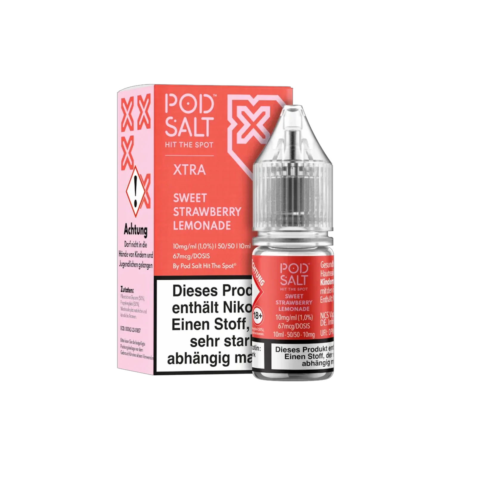 Pod Salt Xtra - E-Liquid - Nicotine Salt - Sweet Strawberry Lemonade - 10 ml - 10 mg