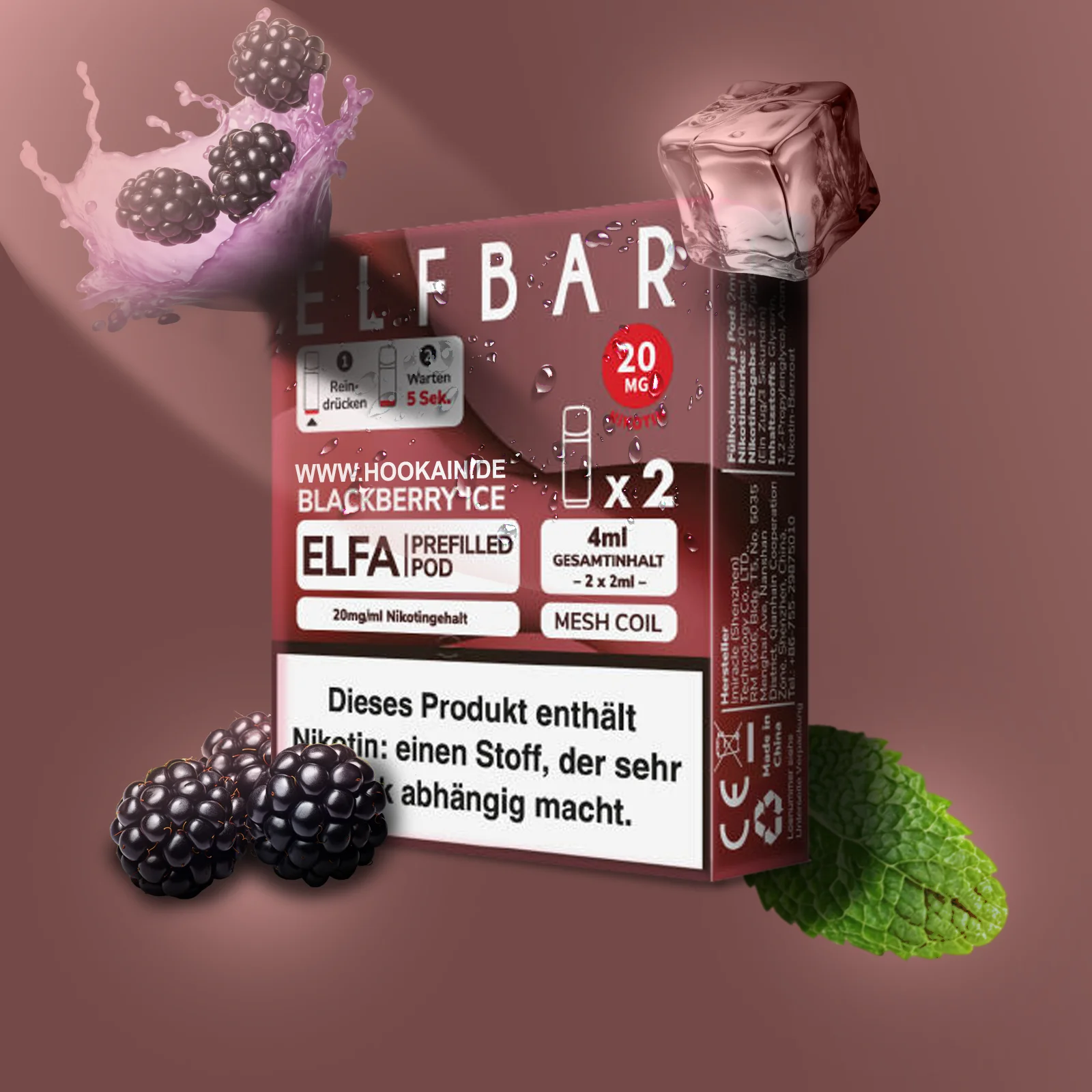 Elf Bar - ELFA - Prefilled Pod - Blackberry Ice 1