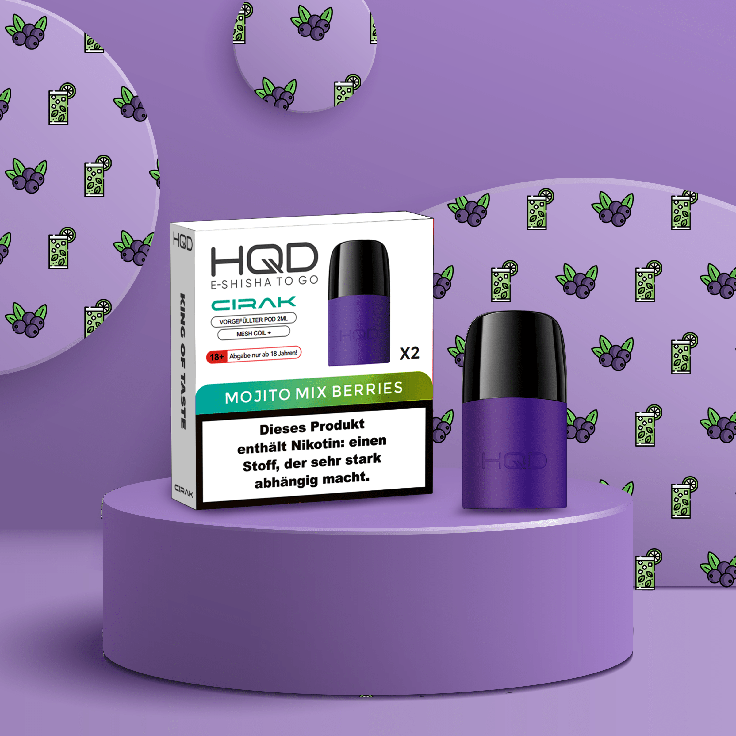HQD - Cirak - Prefilled Pod - Mojito Mix Berries | E-Liquid Vape Sorten g&uuml;nstig kaufen1