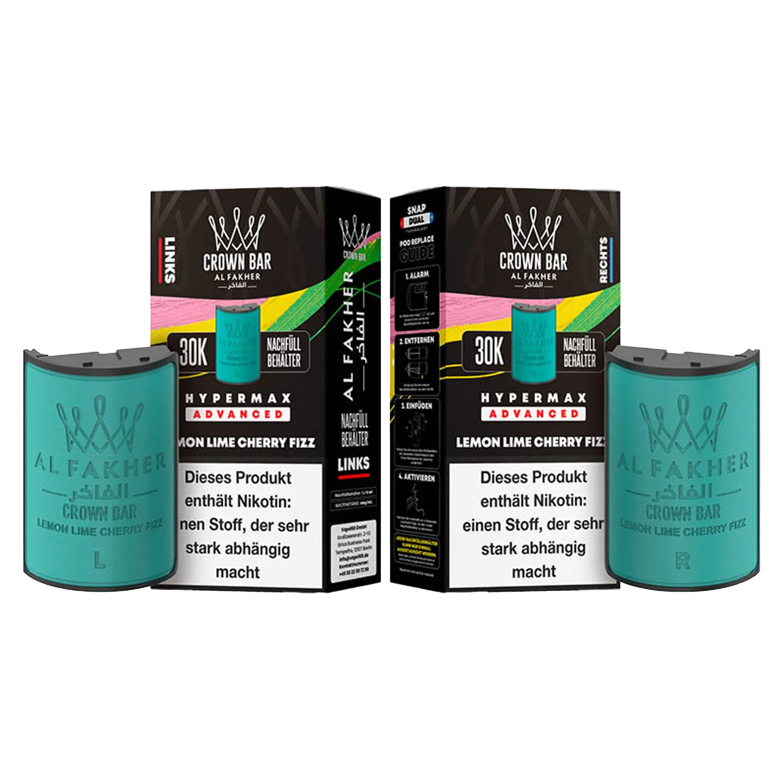 Al Fakher - Crown Bar - Hypermax - Advanced - 30K - Lemon Lime Cherry Fizz 3