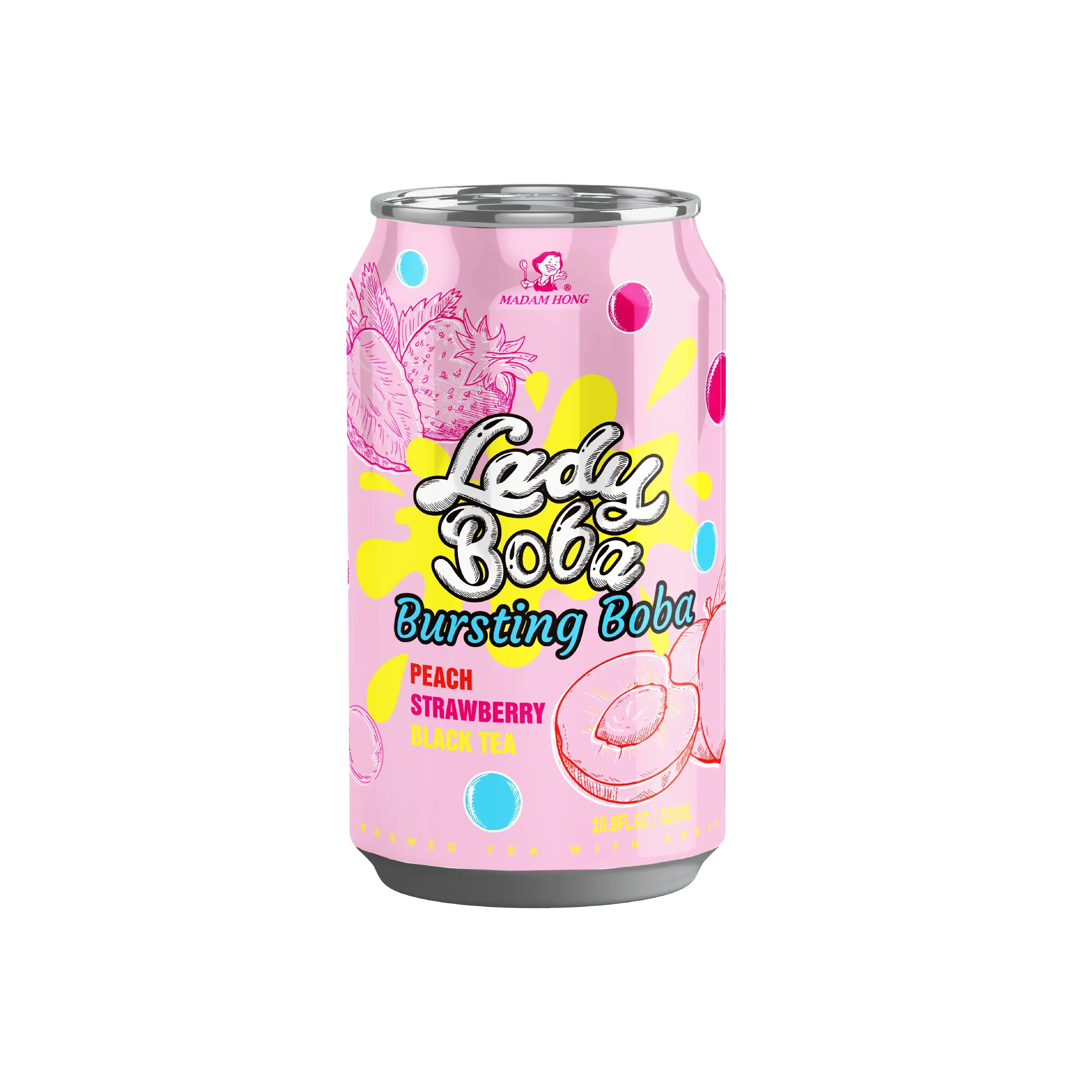 Lady Boba Peach Strawberry Black Tea 320 ml | Online 2