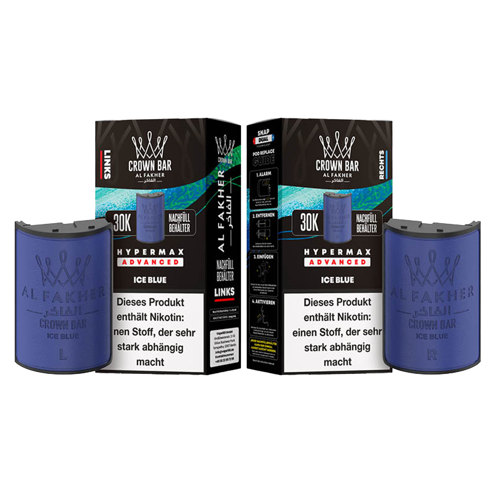 Al Fakher - Crown Bar - Hypermax - Advanced - 30K - Ice Blue3
