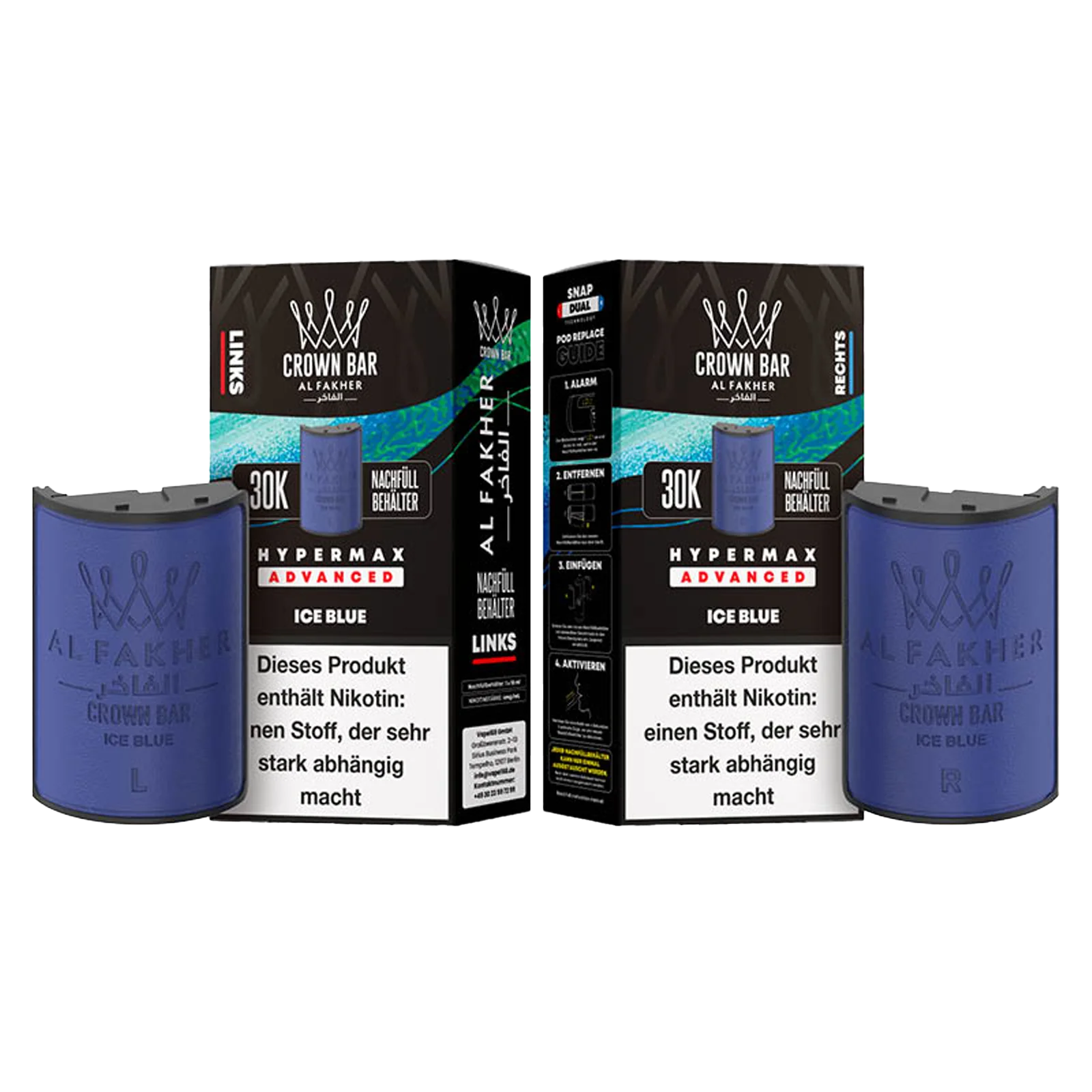 Al Fakher - Crown Bar - Hypermax - Advanced - 30K - Ice Blue3
