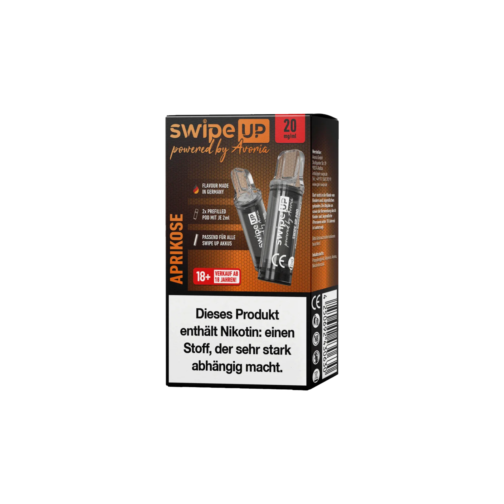 Swipe Up E-Liquid Prefilled Pods Aprikose von Avoria kaufen 2
