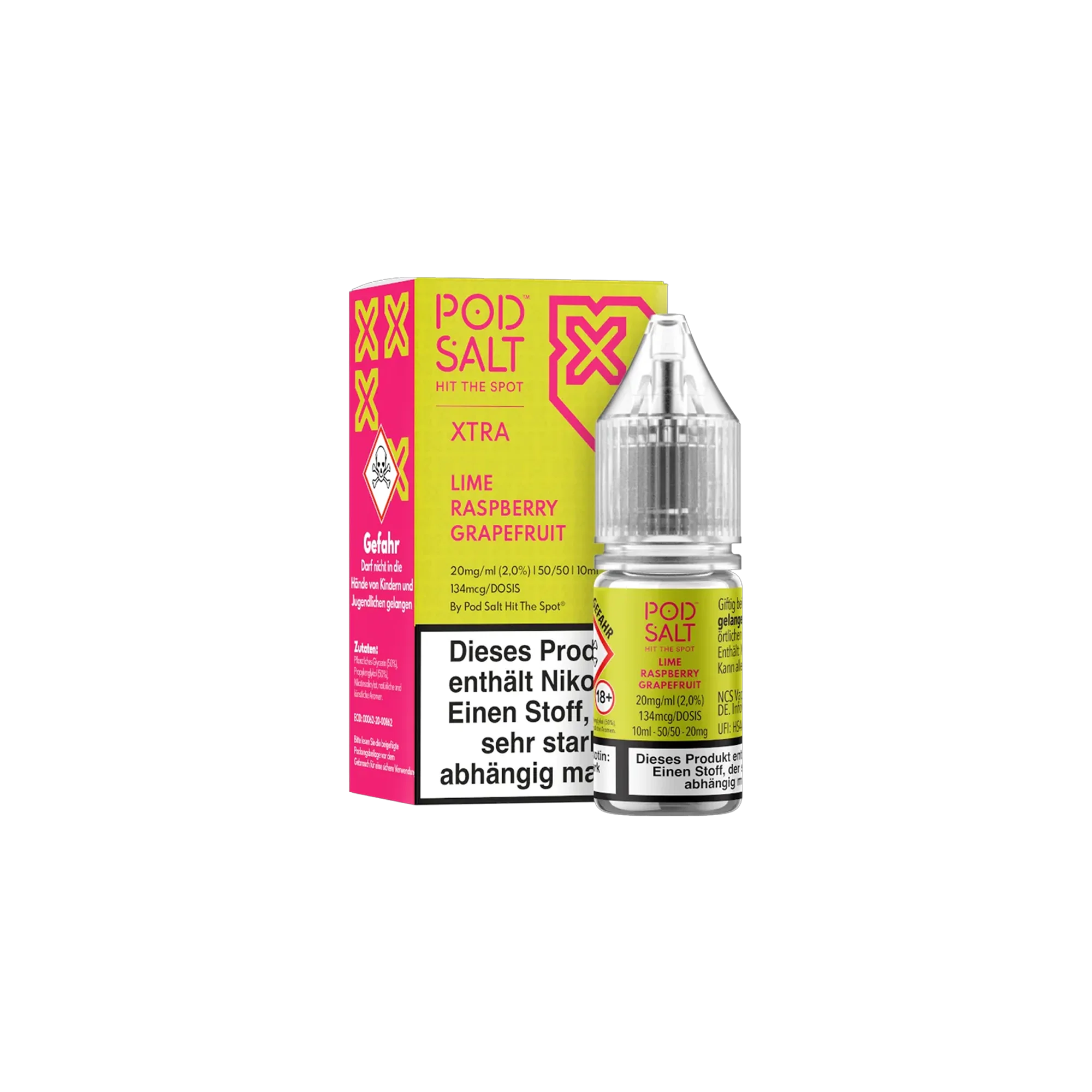 Pod Salt Xtra Nikotinsalz E-Liquid Lime Raspberry Grapefruit 10 ml mit 20 mg günstig bestellen 2