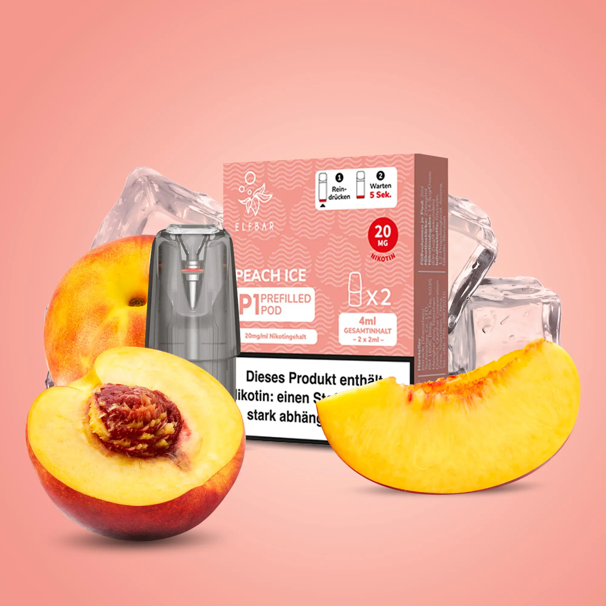 Elf Bar Mate 500 P1 Peach Ice Prefilled Pod | Online bestellen 1