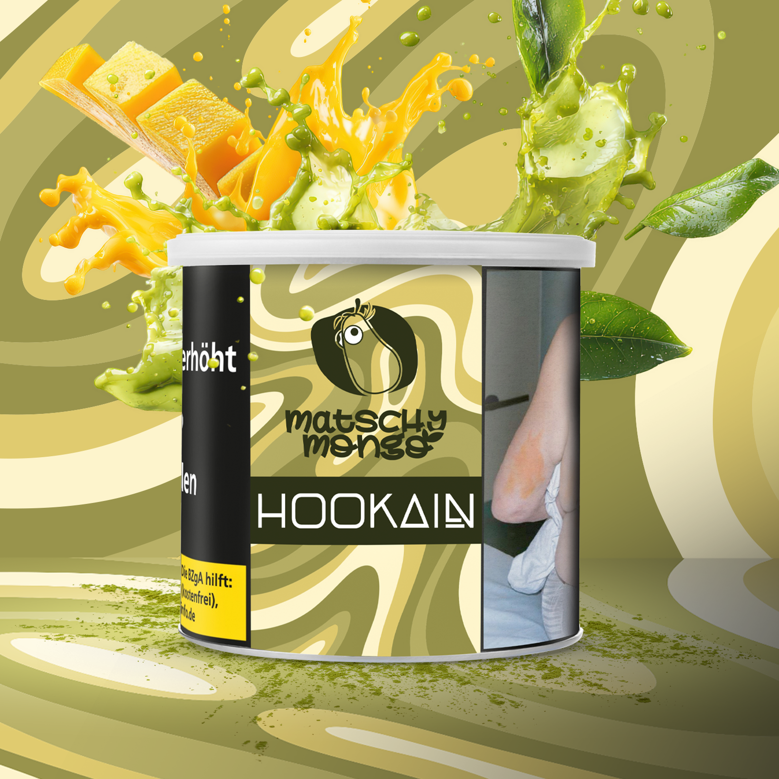 HOOKAIN Matschy Mongo 200 g Shisha Tabak – Matcha & Mango 1
