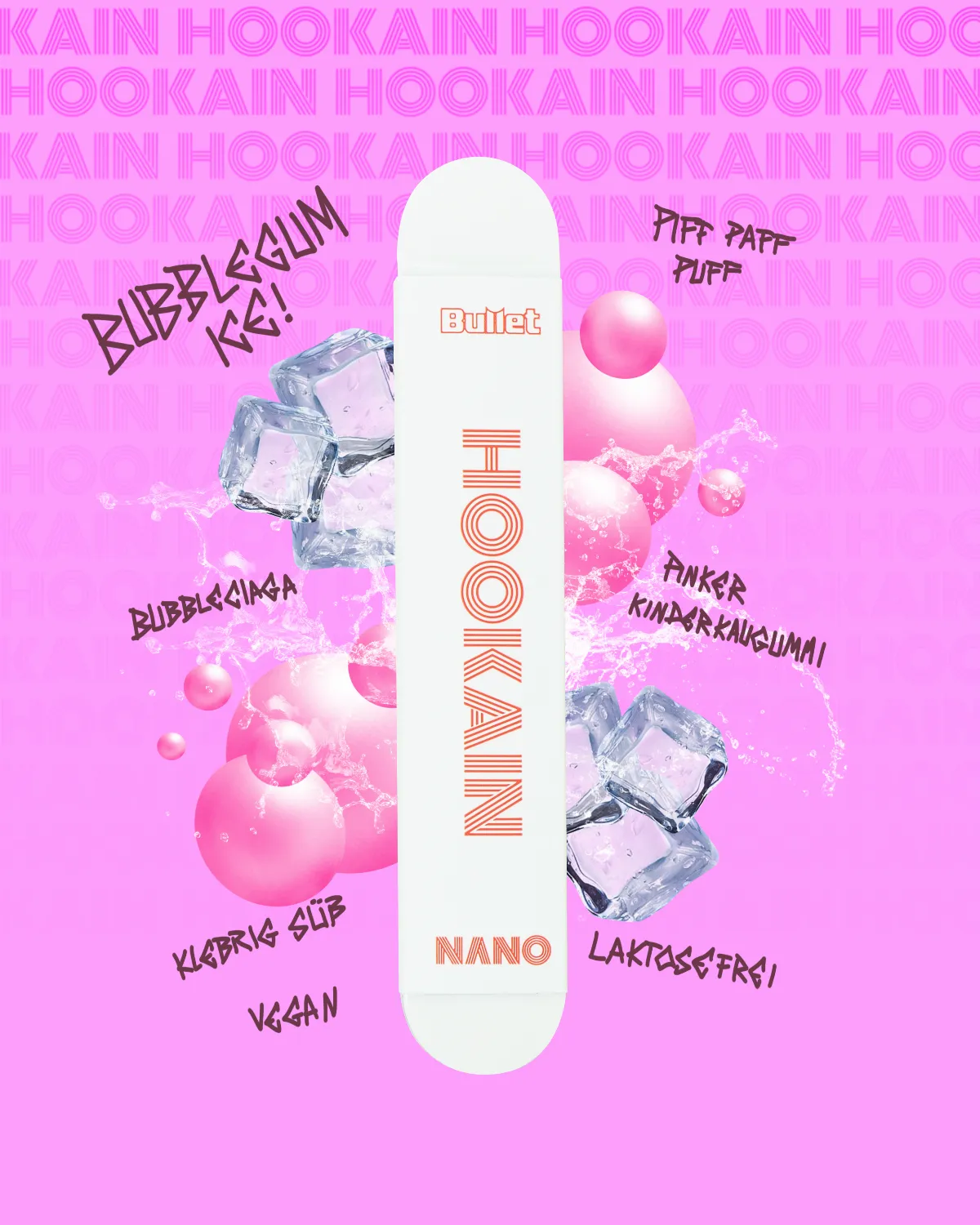 HOOKAiN Nano X Vapestick Bubblegum Ice Einweg E-Zigarette