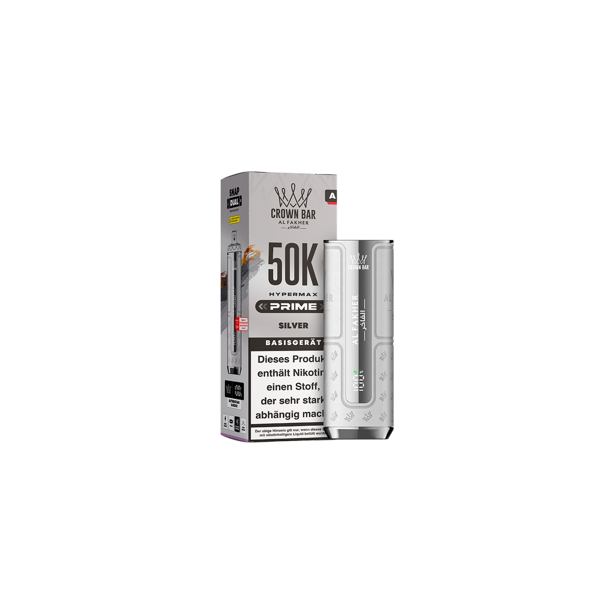 Al Fakher- Hypermax - Prime - 50K - Basisger&auml;t - Silber 1