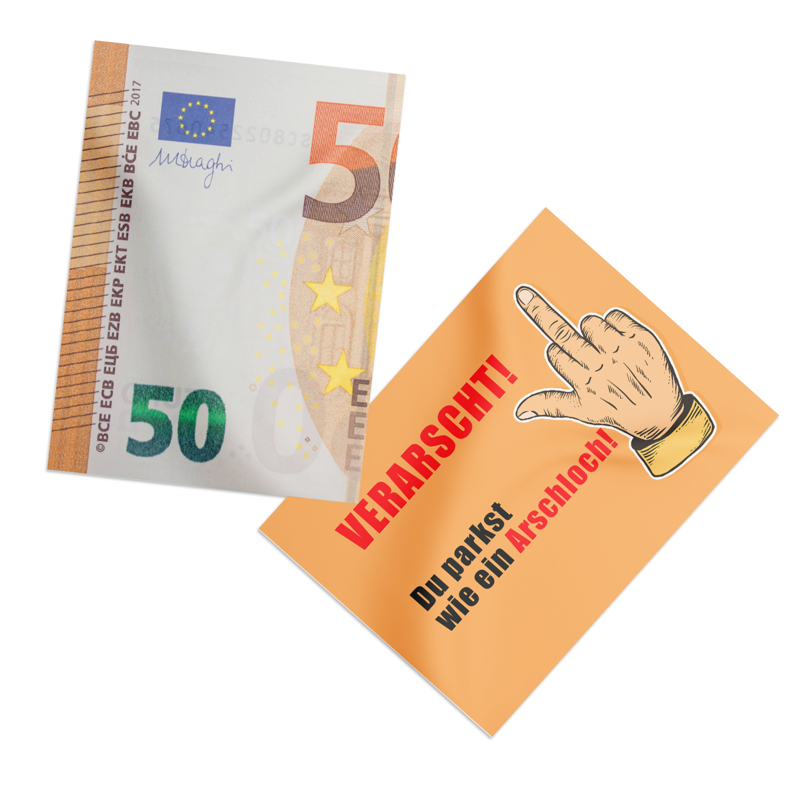 Hookain - Lusticker Sticker - Du parkst wie ein Arschloch Aufkleber mit 50 Euro